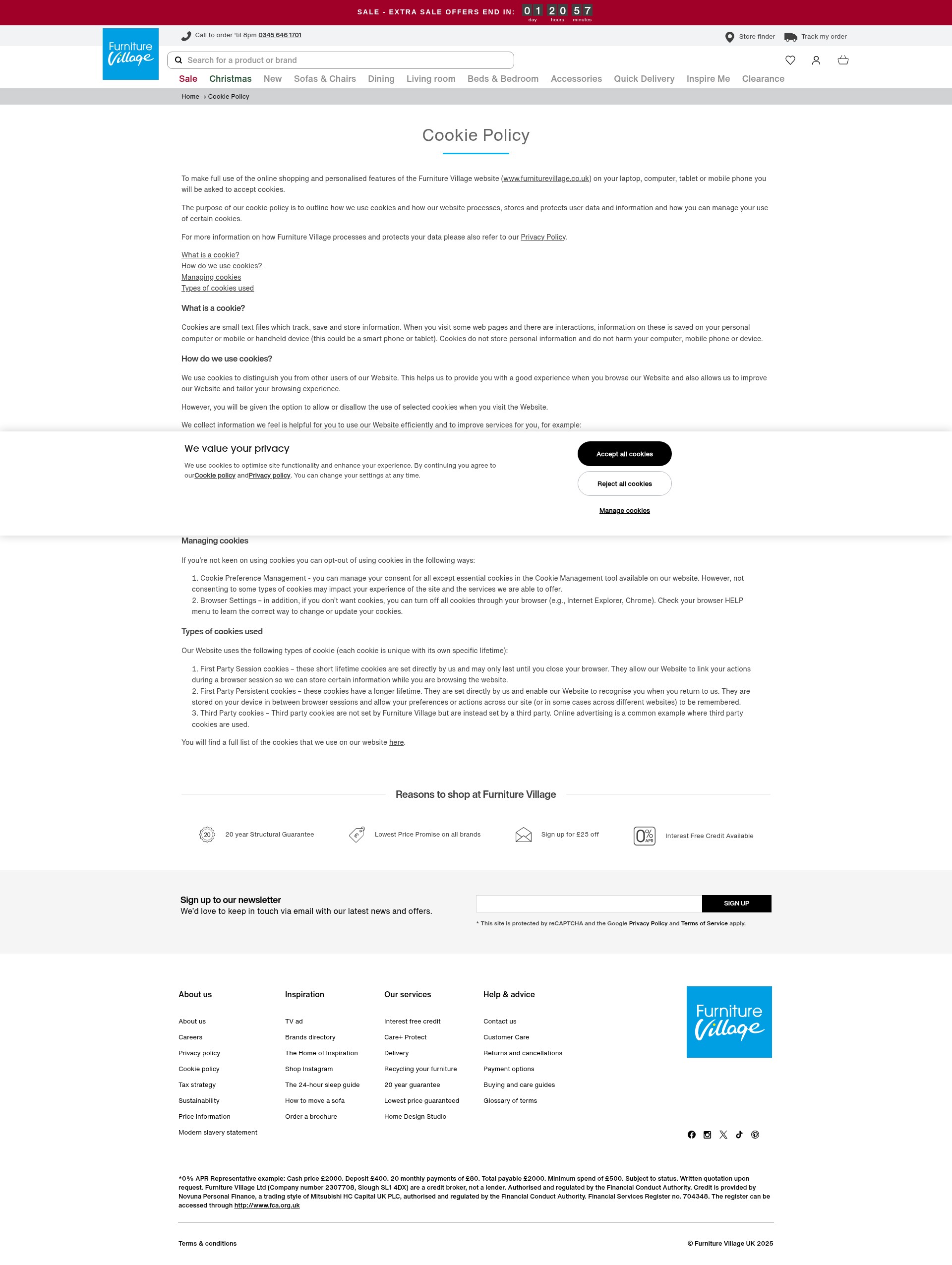 Screenshot of furniturevillage.co.uk