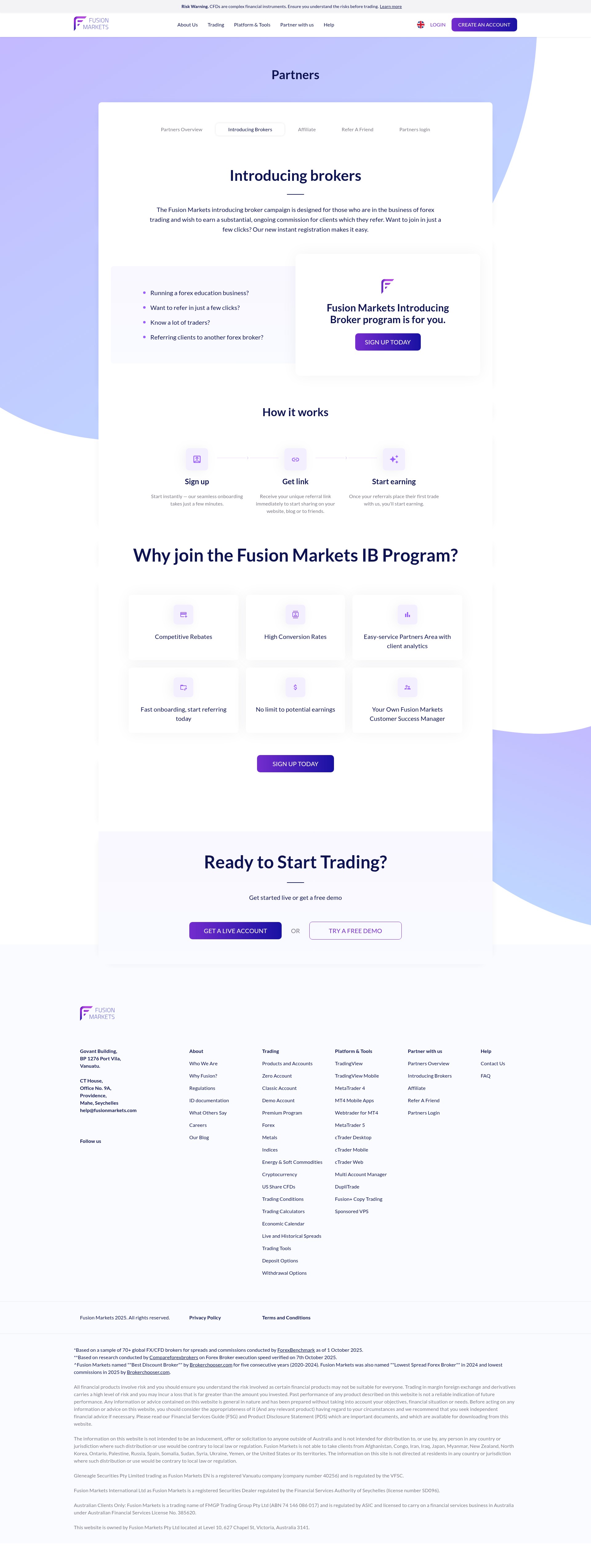 Screenshot of fusionmarkets.com