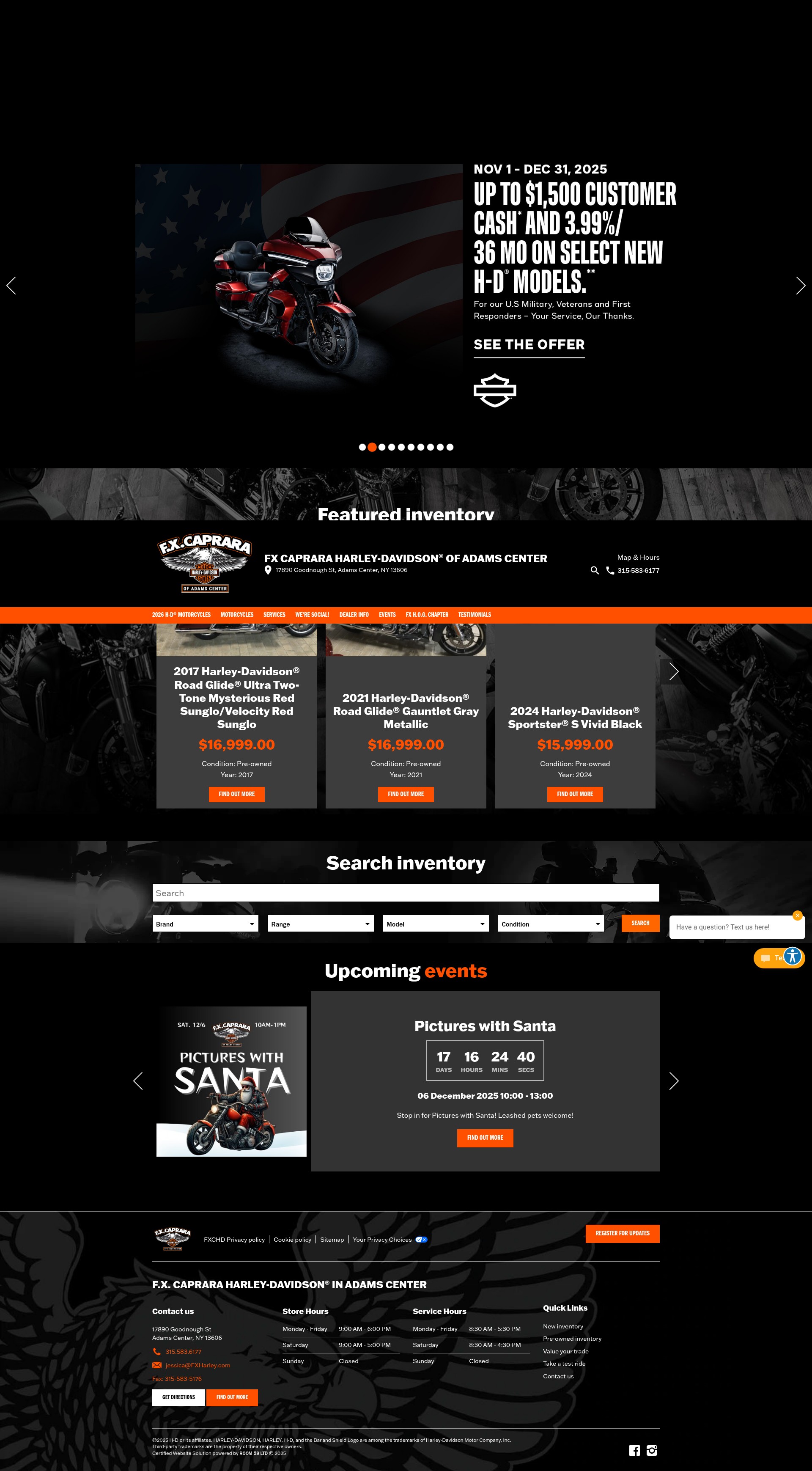 Screenshot of fxcapraraharley-davidson.com