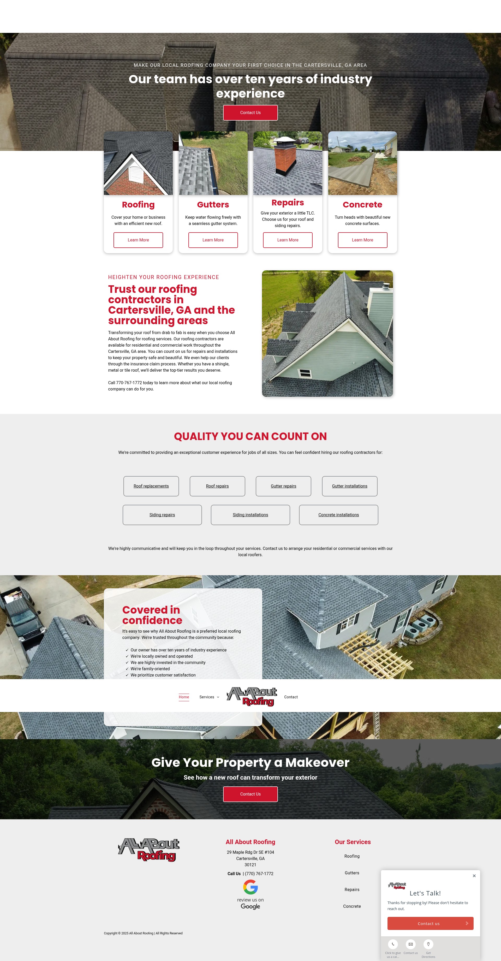 Screenshot of gaallaboutmyroof.com