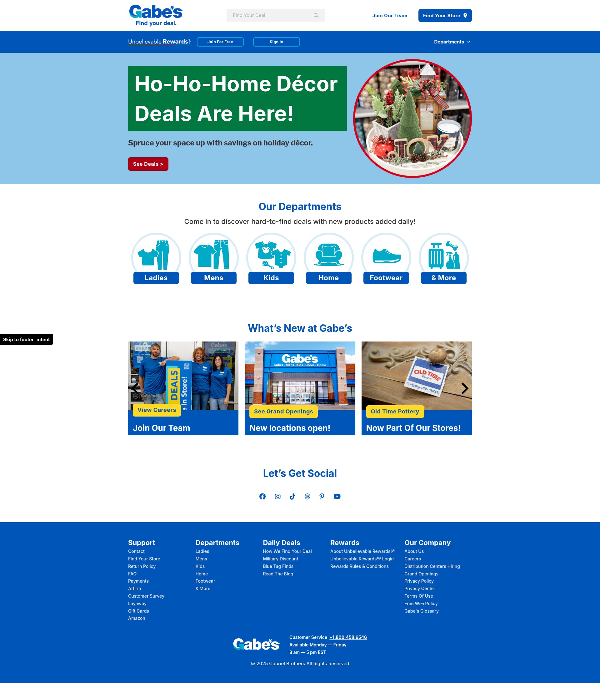 Screenshot of gabesstores.com