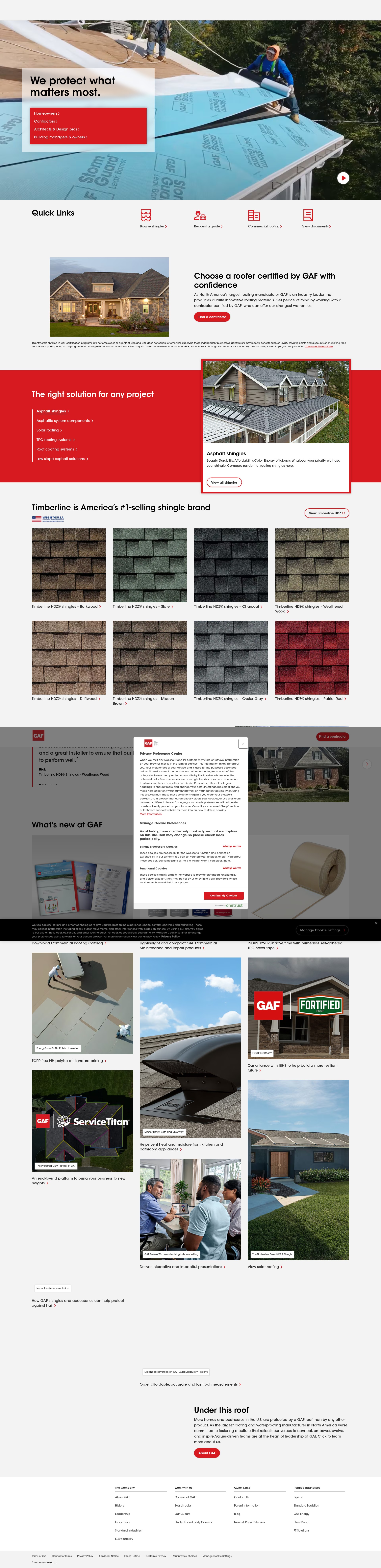 Screenshot of gaf.com