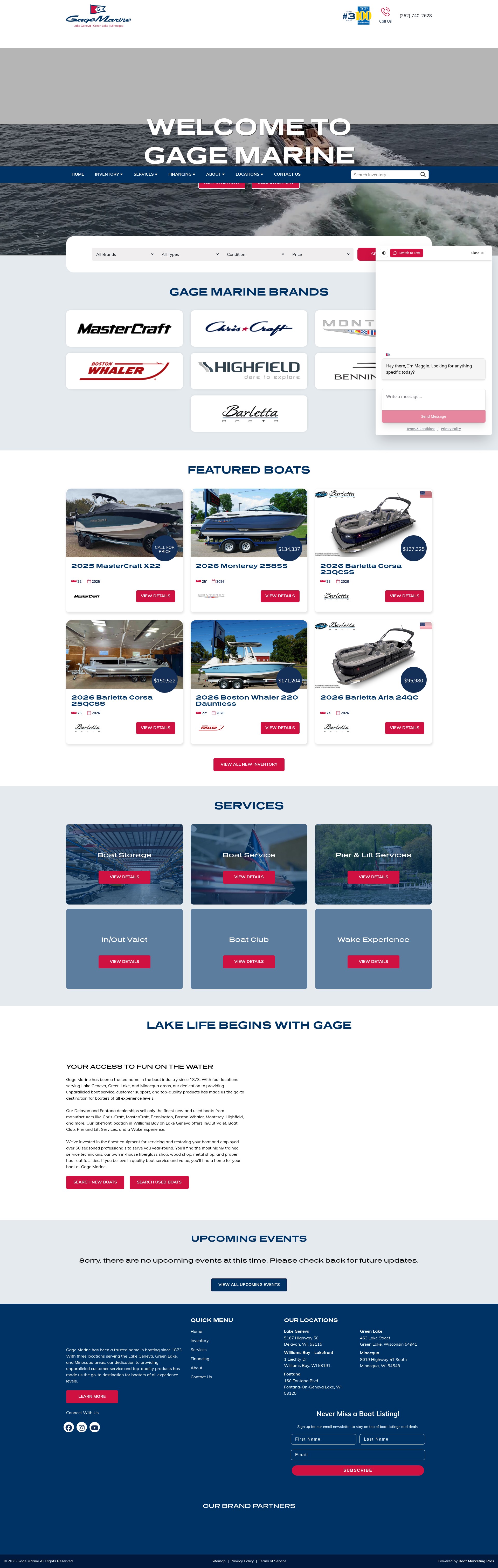 Screenshot of gageboats.com