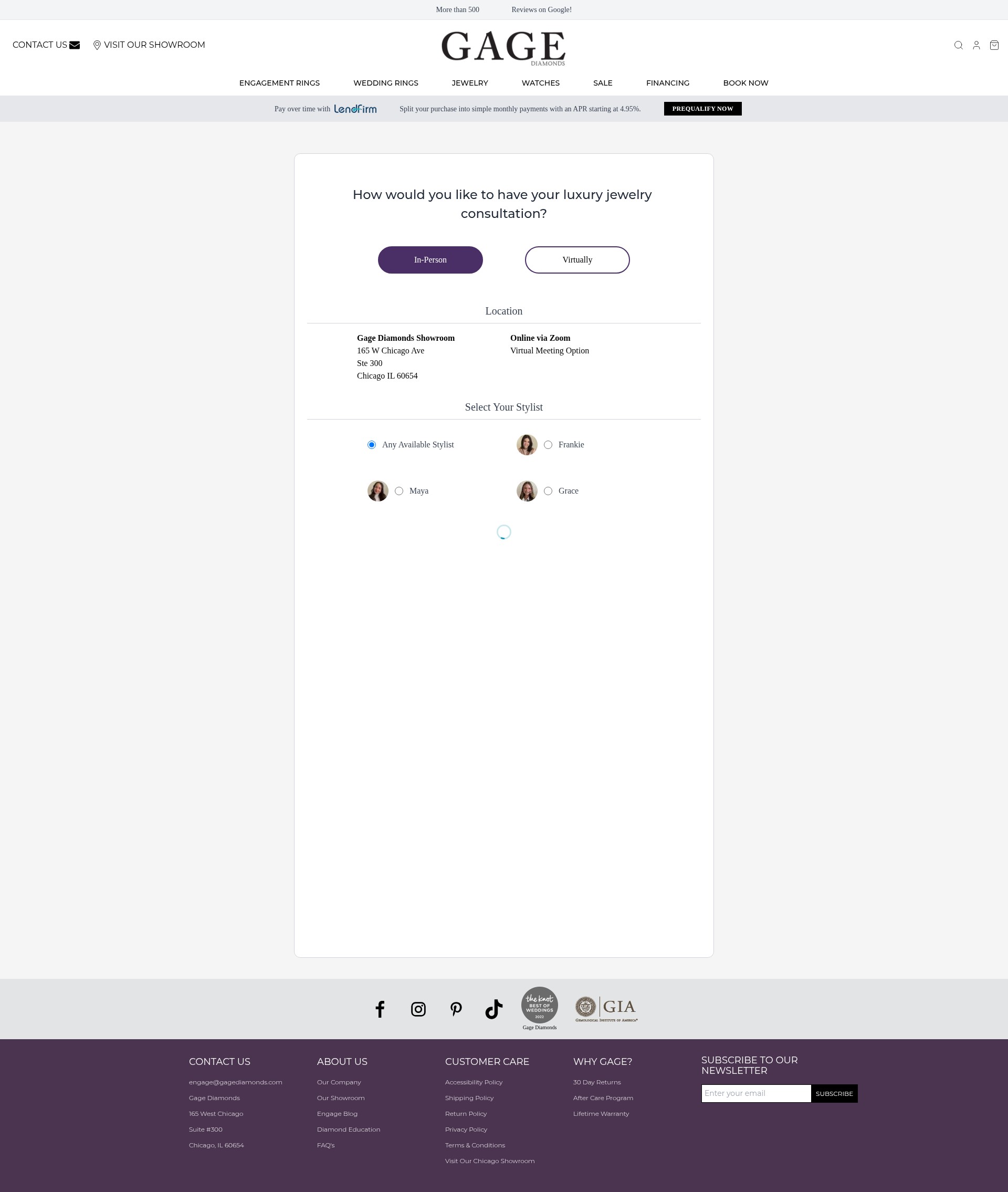 Screenshot of gagediamonds.com