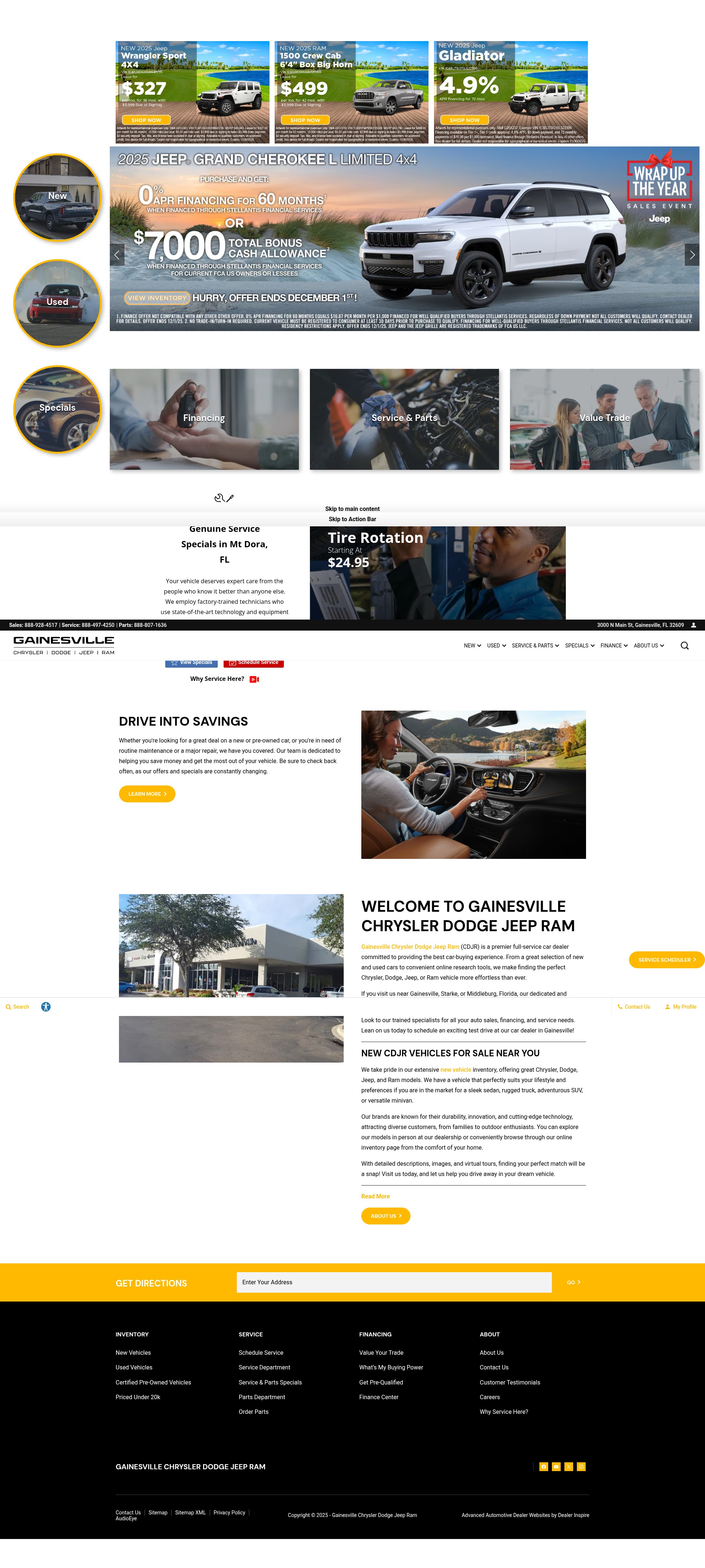 Screenshot of gainesvilledodge.com