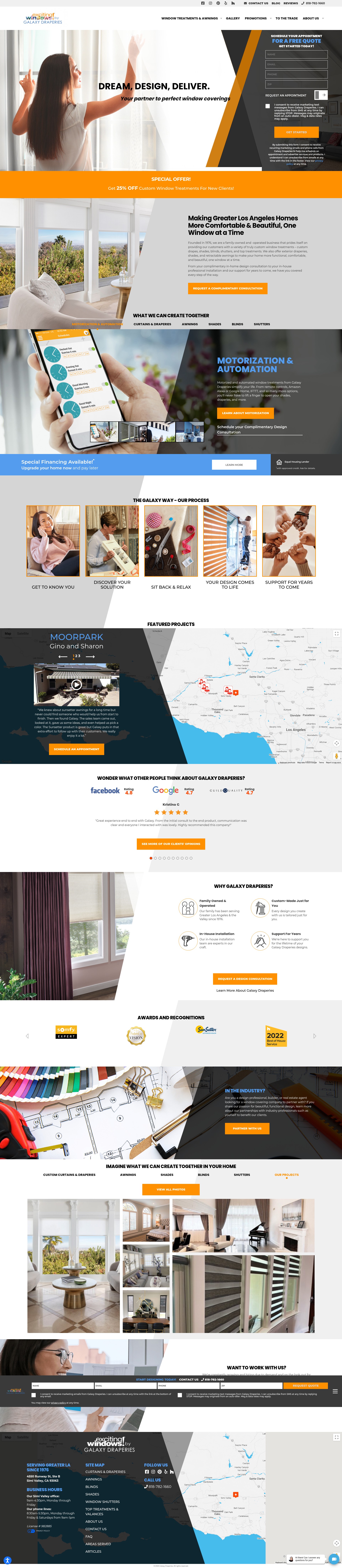 Screenshot of galaxydraperies.com