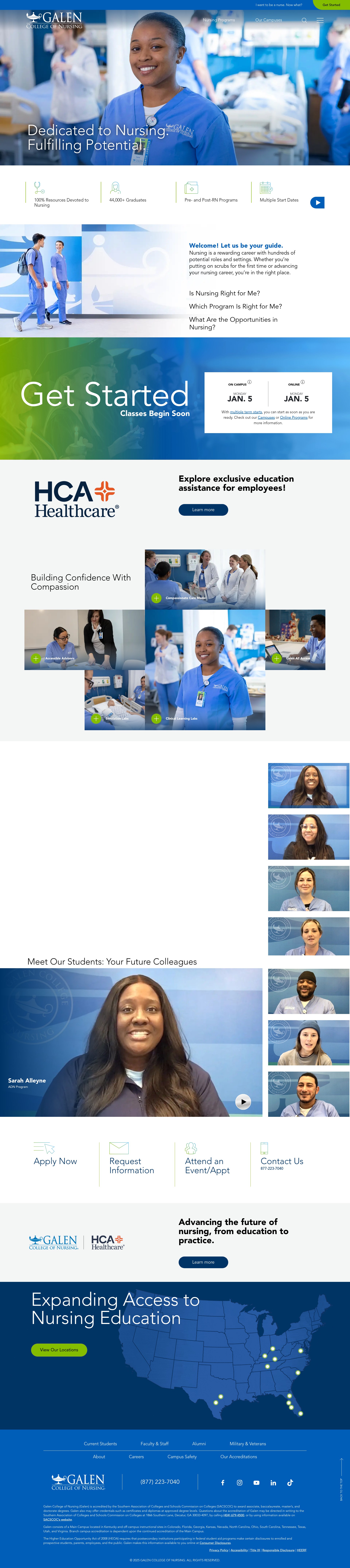Screenshot of galencollege.edu