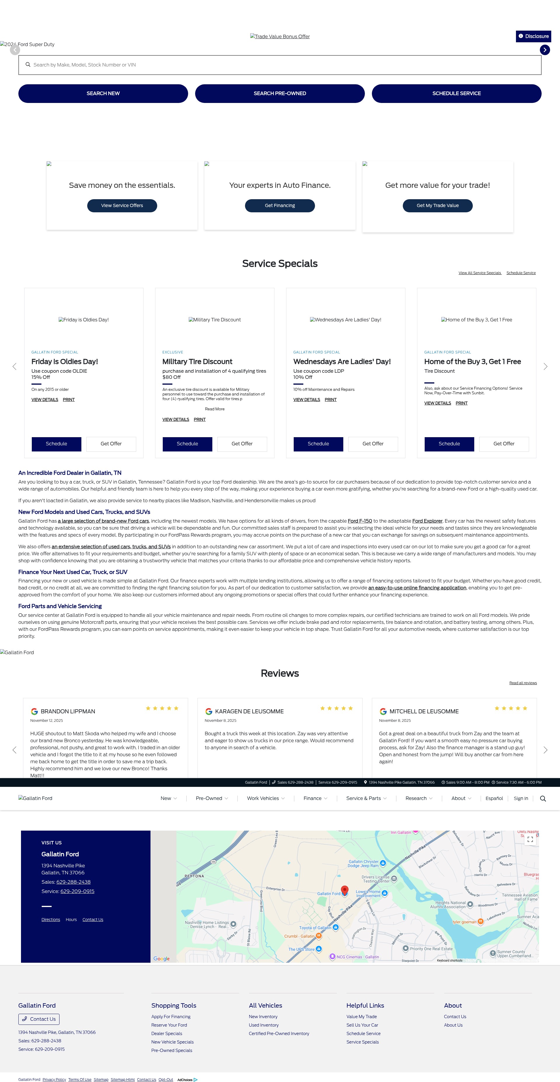 Screenshot of gallatinford.com