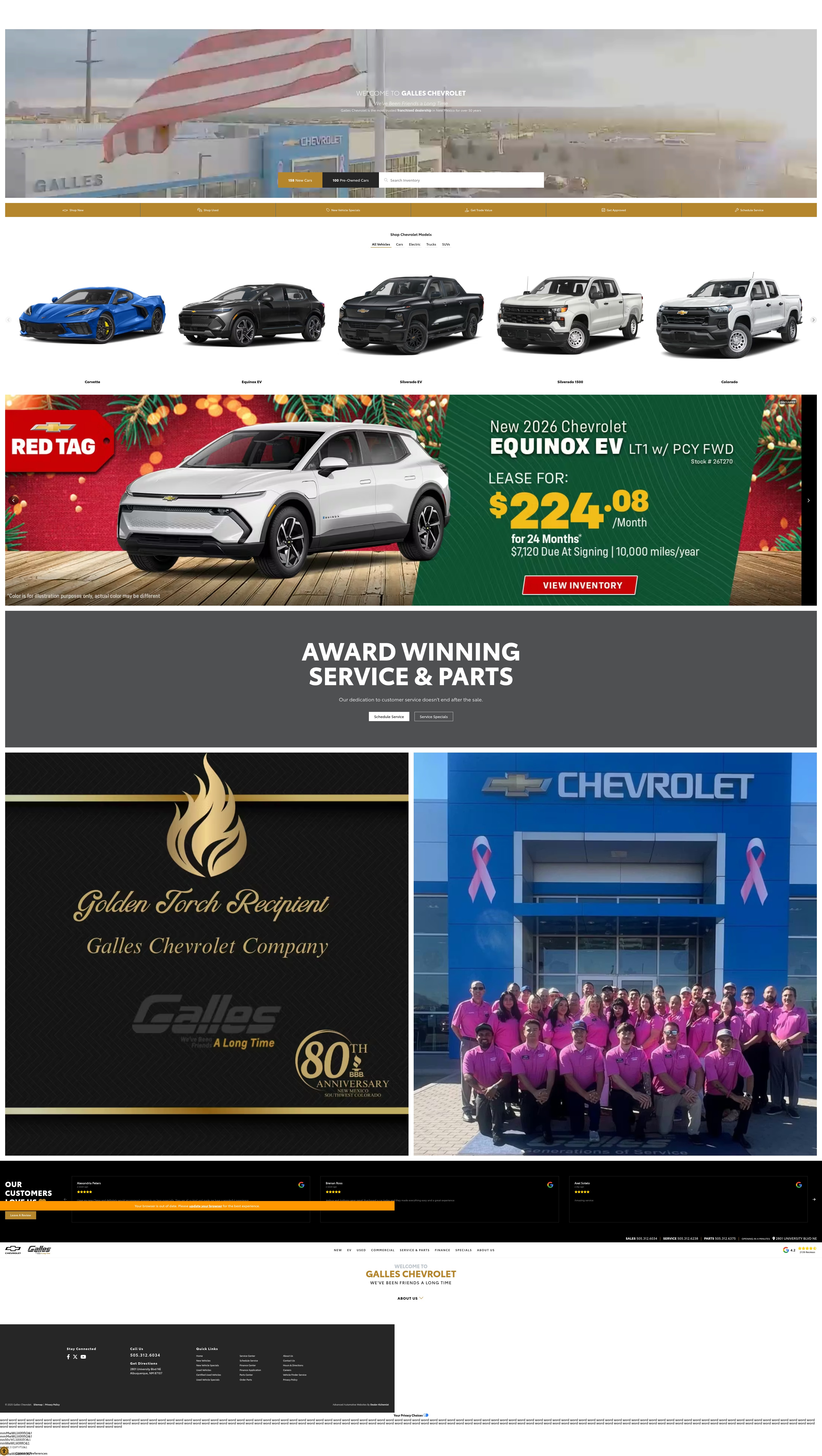 Screenshot of galleschevy.com