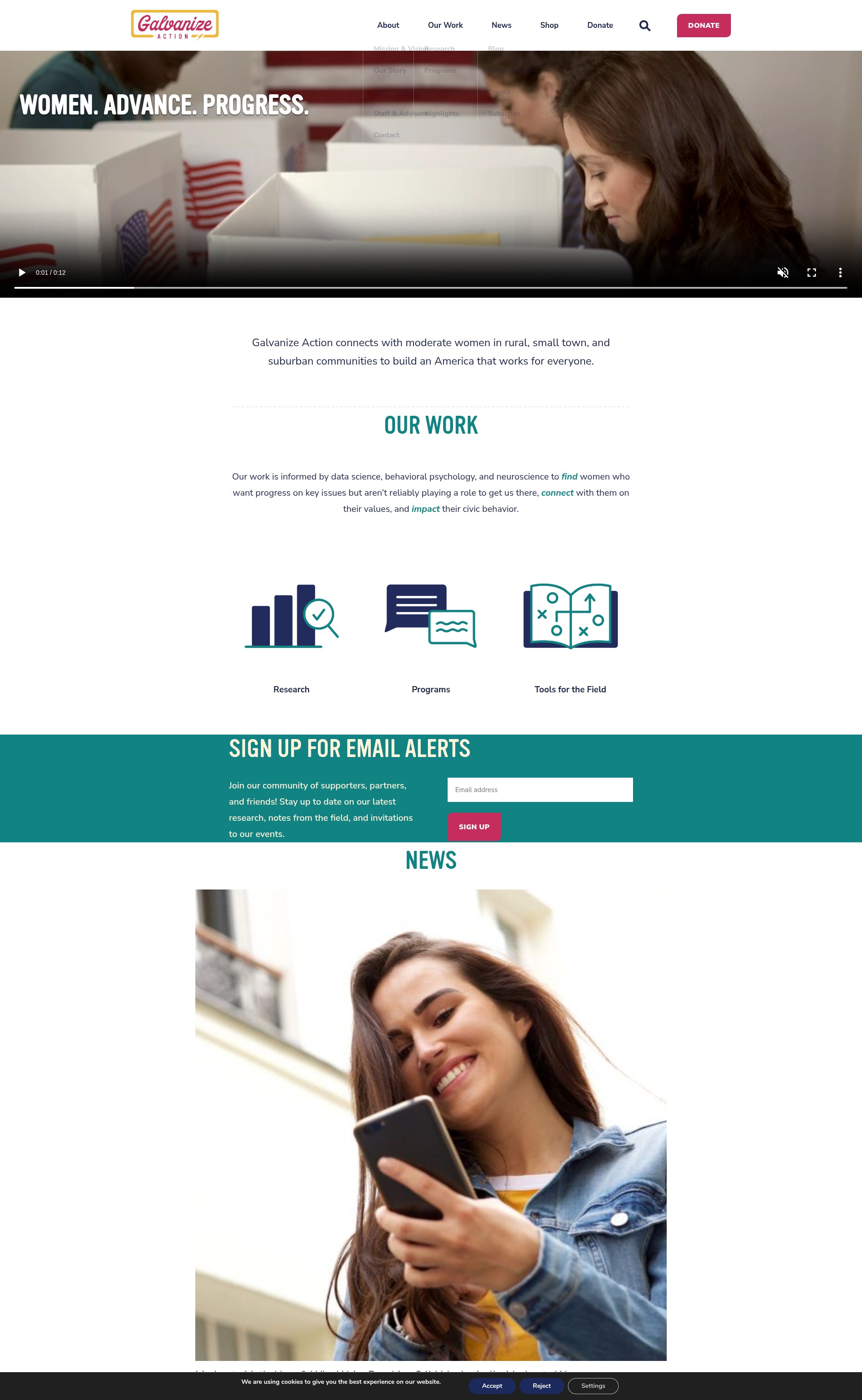 Screenshot of galvanizeaction.org