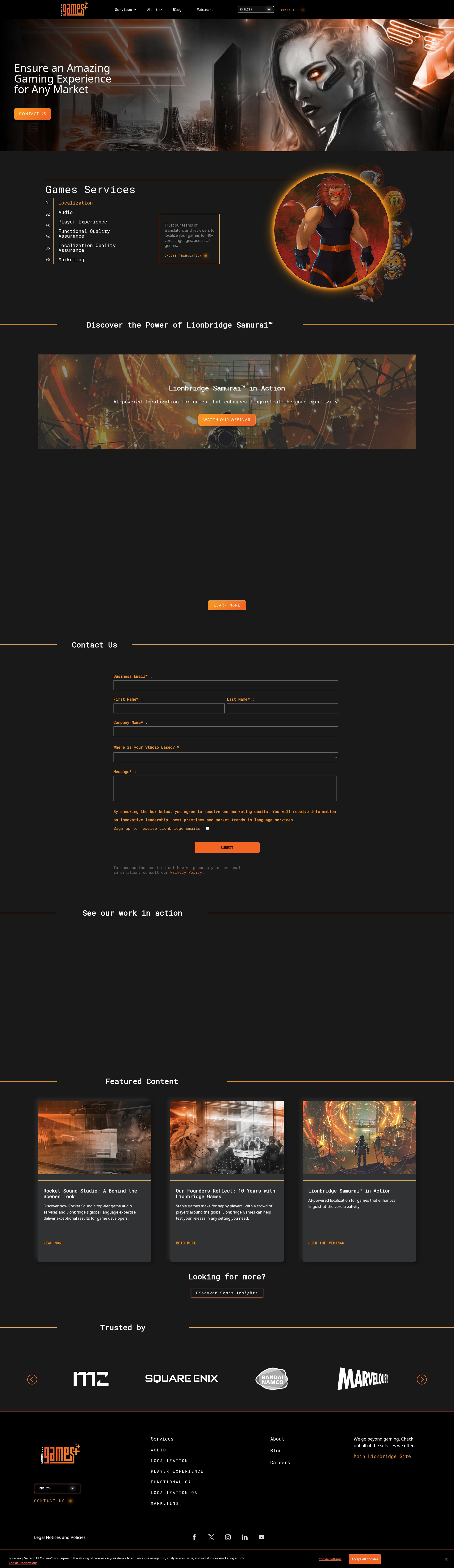 Screenshot of games.lionbridge.com