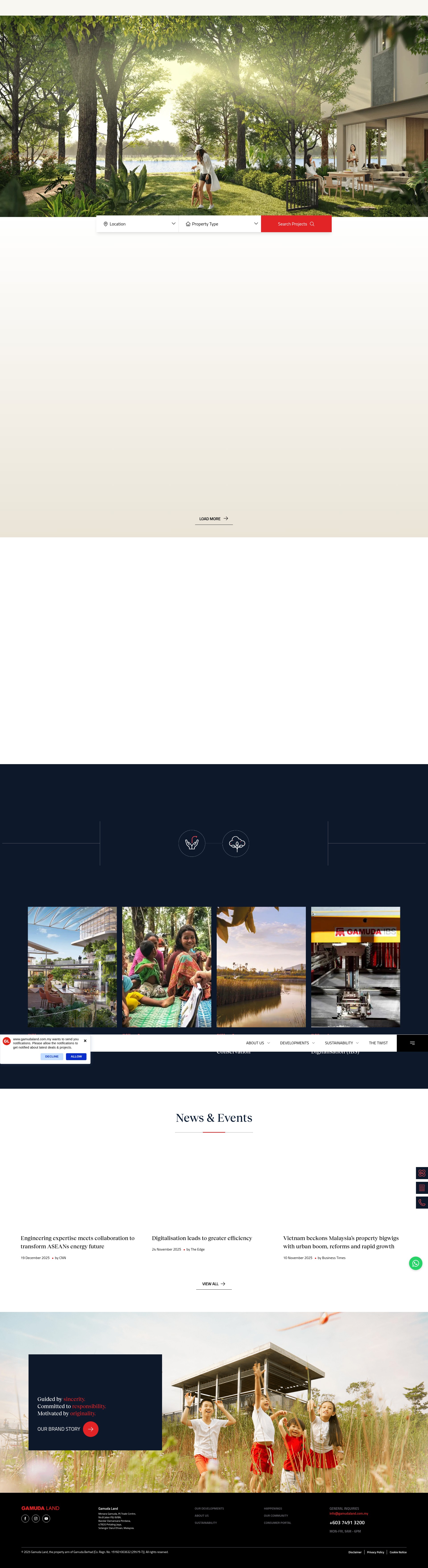 Screenshot of gamudaland.com.my