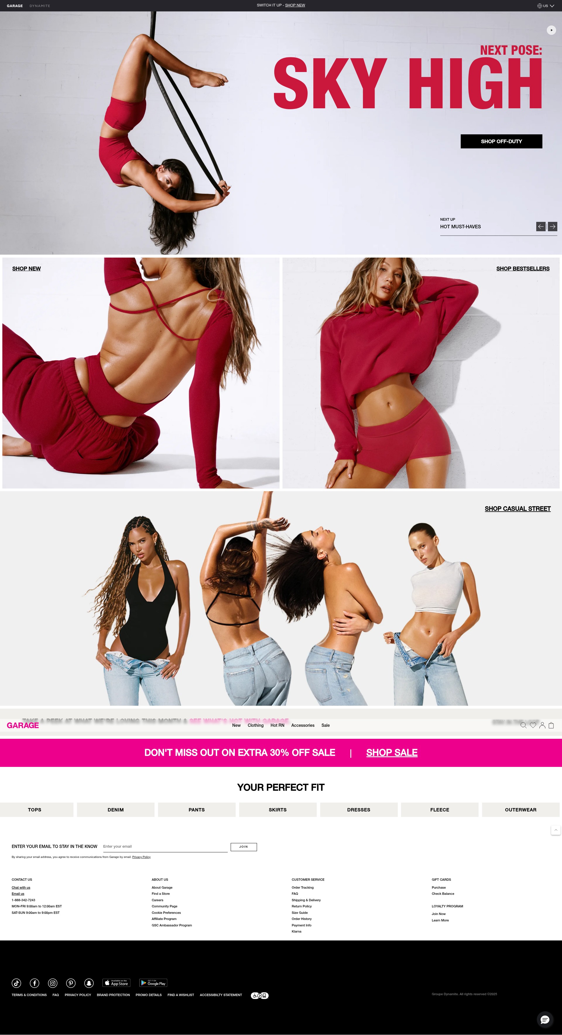 Screenshot of garageclothing.com