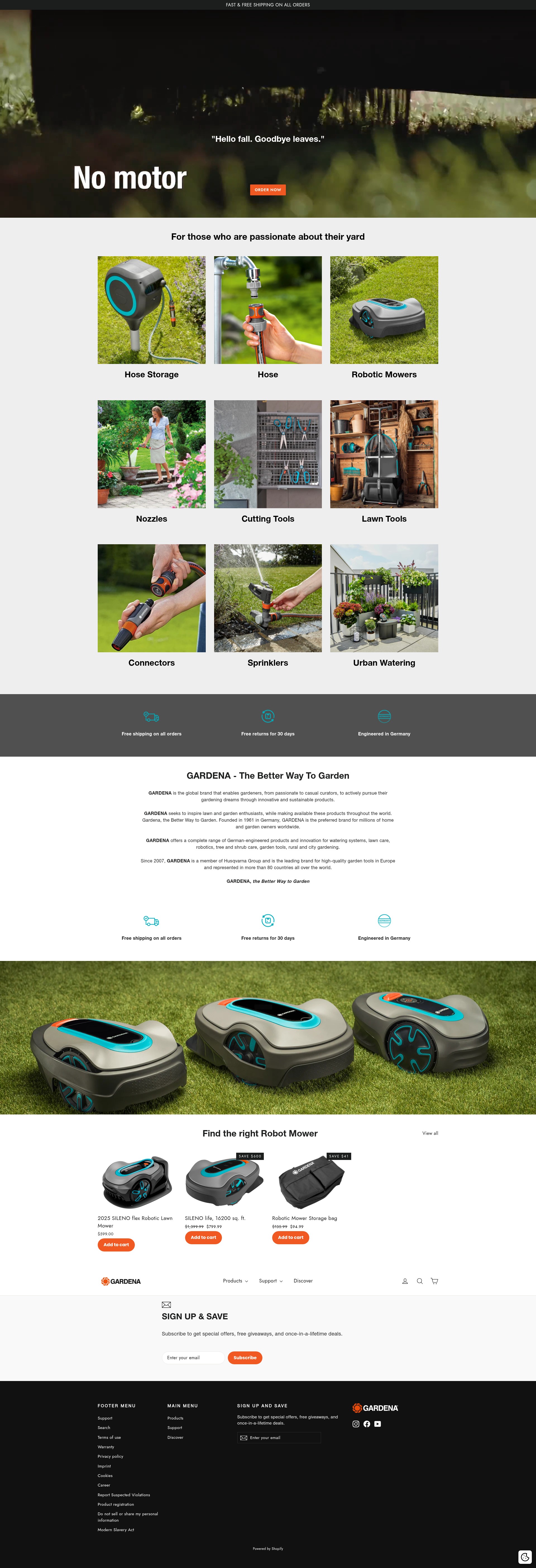 Screenshot of gardena.com