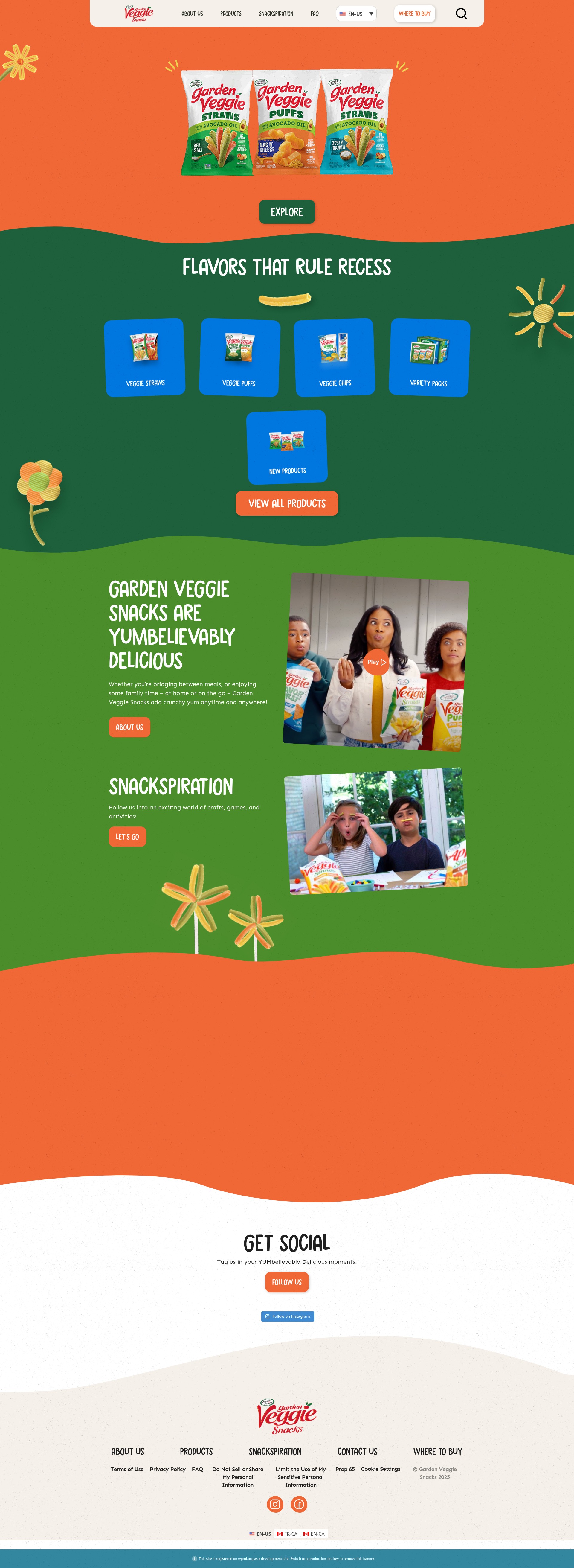 Screenshot of gardenveggiesnacks.com