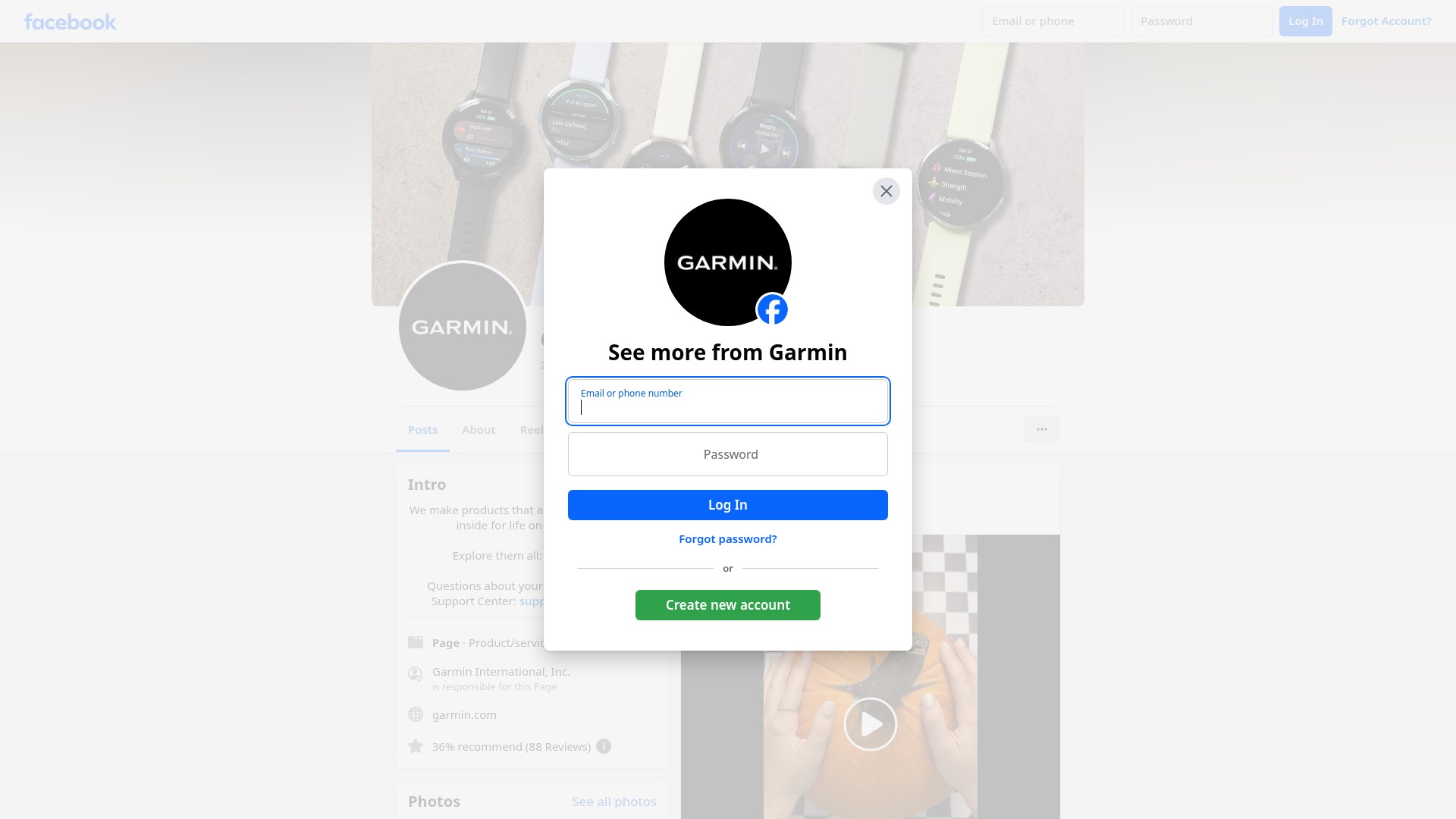 Screenshot of garmin.com