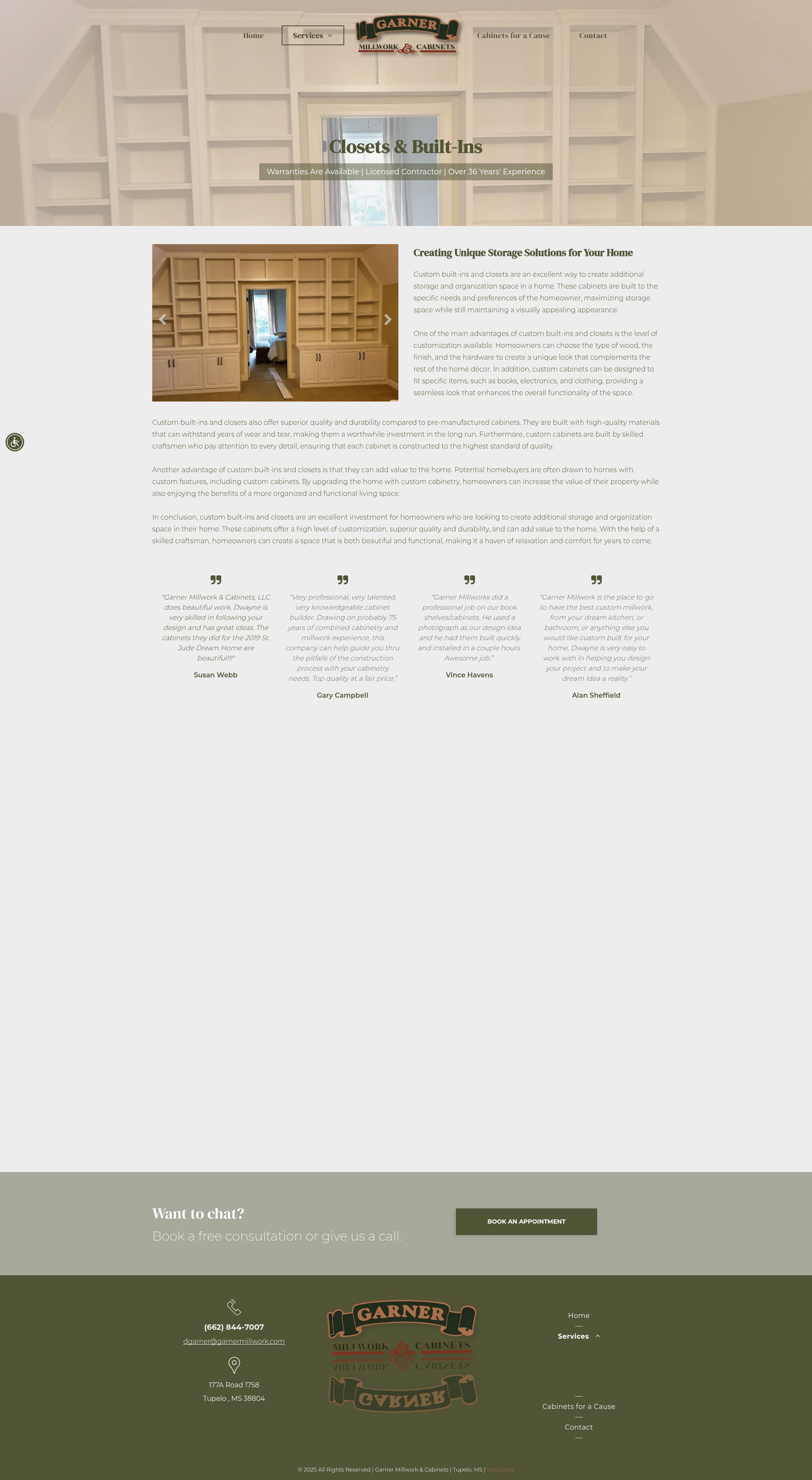 Screenshot of garnermillwork.com