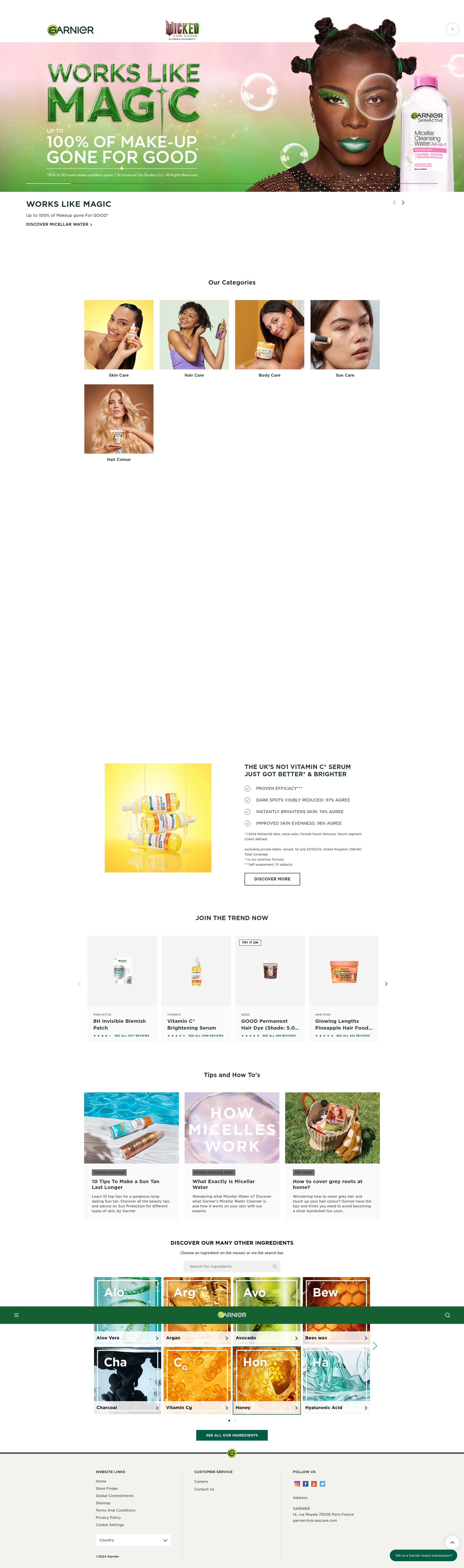 Screenshot of garnier.co.uk