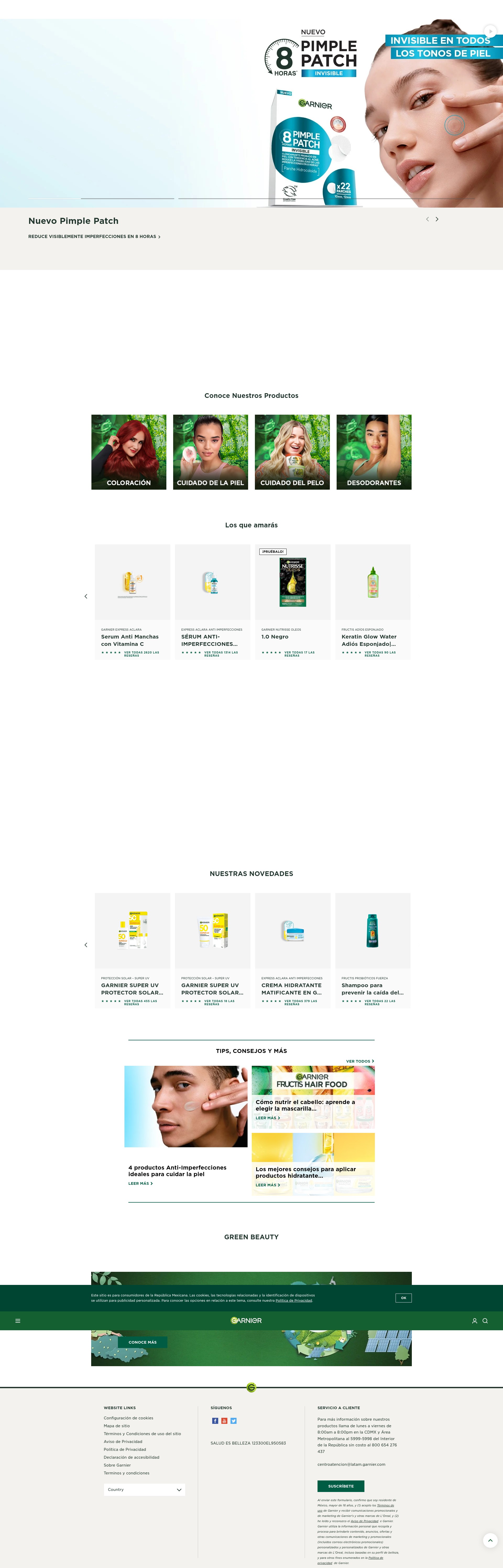 Screenshot of garnier.com.mx