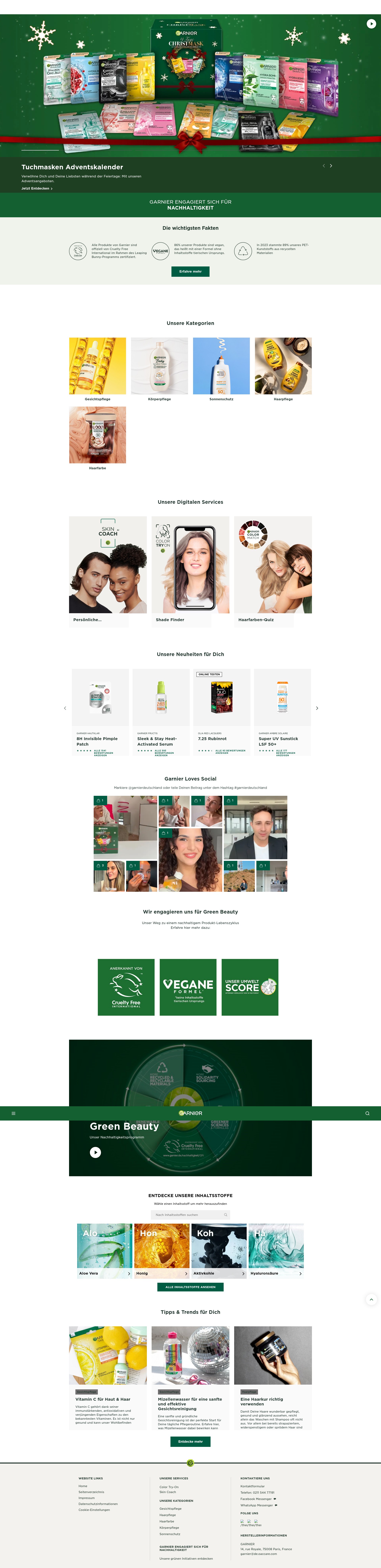 Screenshot of garnier.de