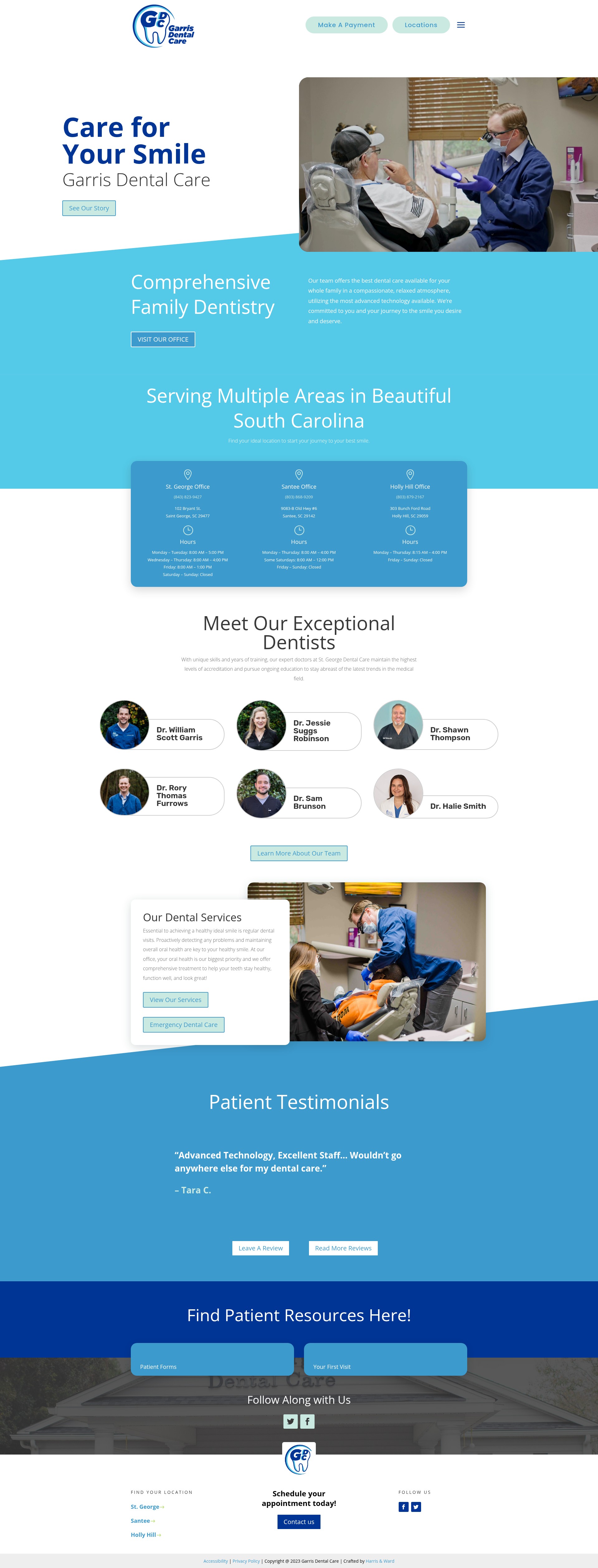 Screenshot of garrisdentalcare.com