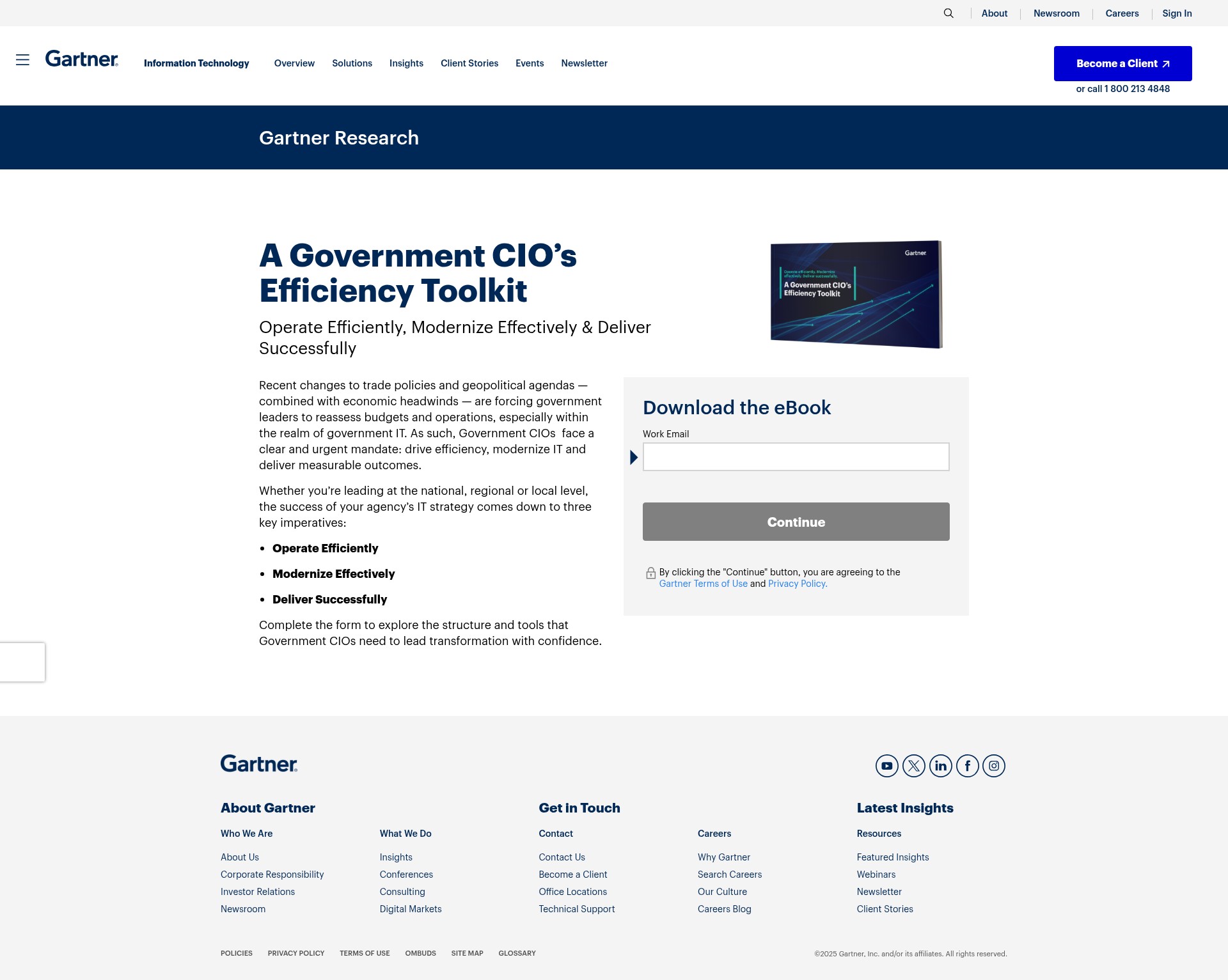 Screenshot of gartner.com