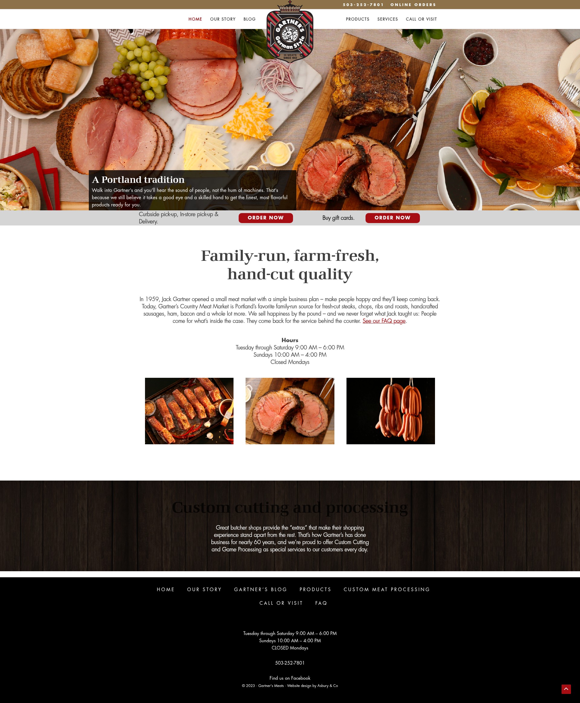 Screenshot of gartnersmeats.com