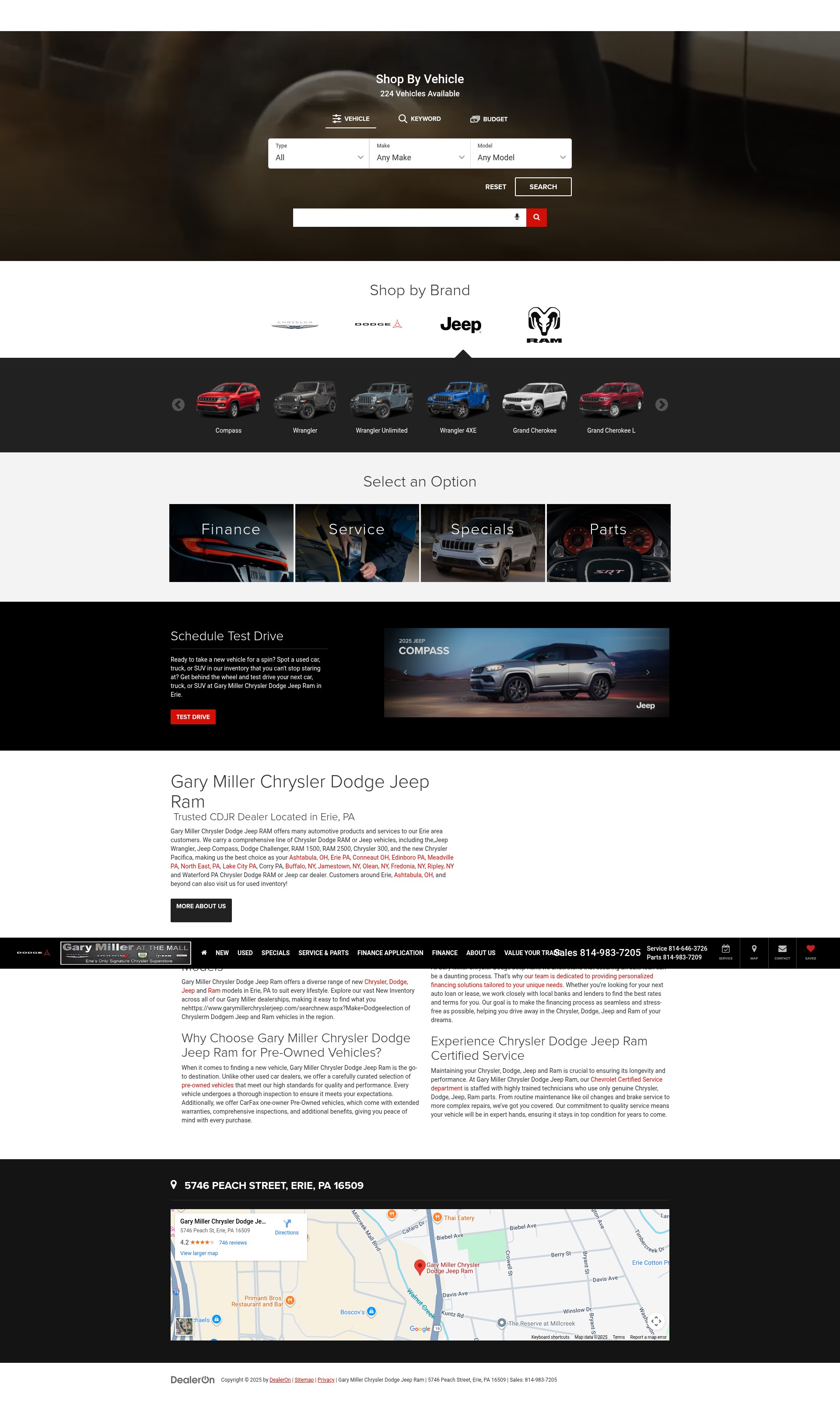 Screenshot of garymillerchryslerjeep.com