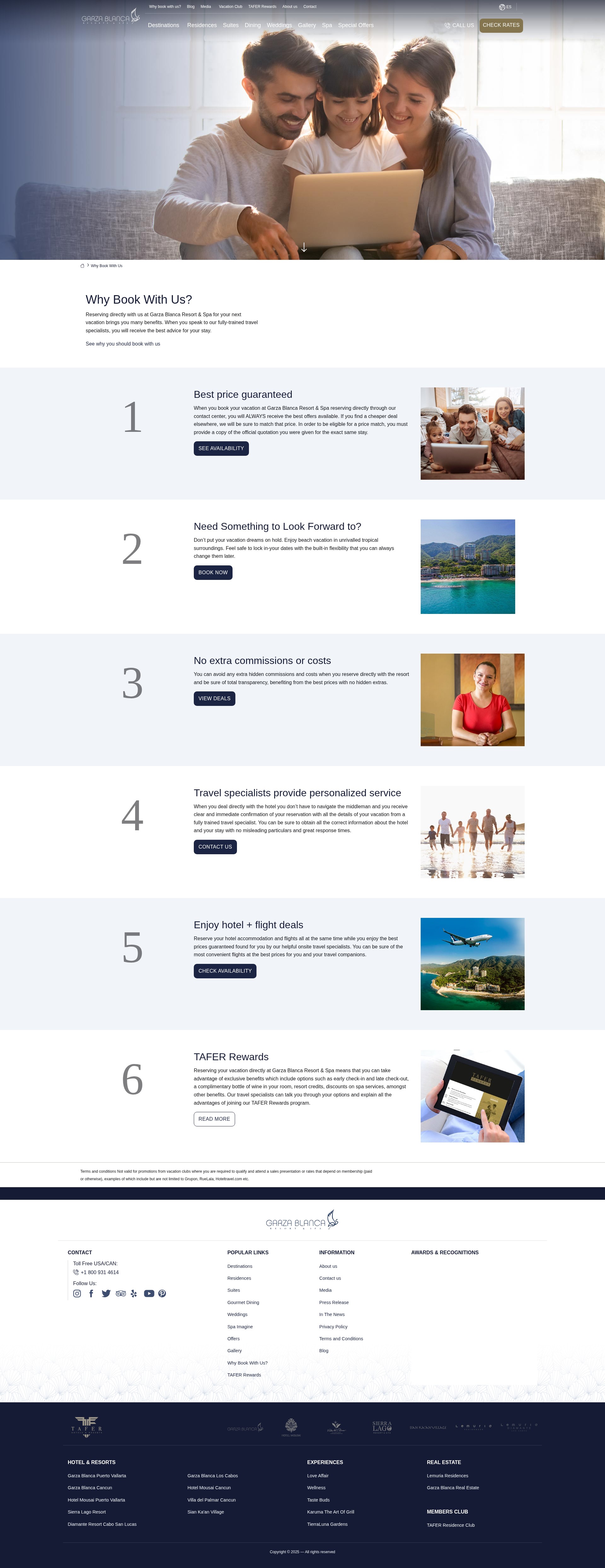 Screenshot of garzablancaresort.com
