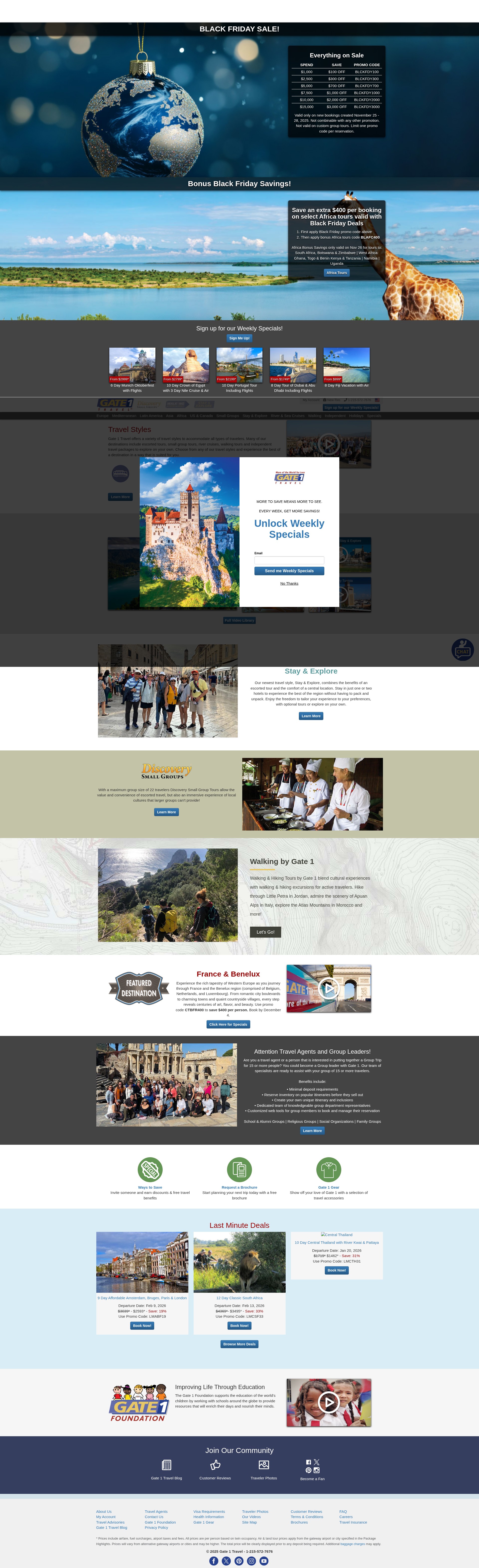Screenshot of gate1travel.com