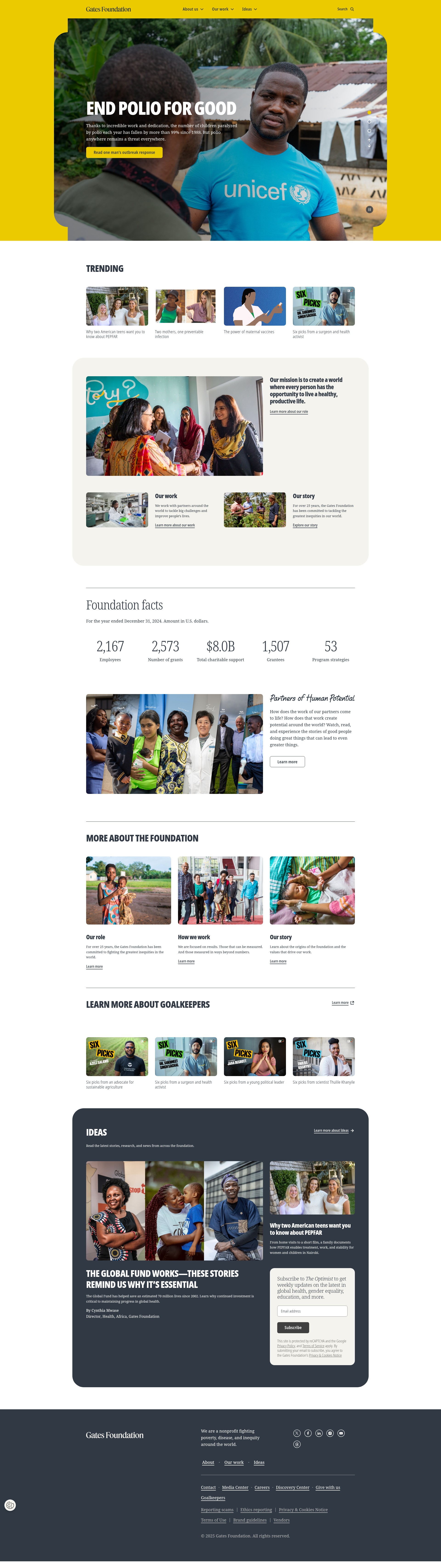 Screenshot of gatesfoundation.org