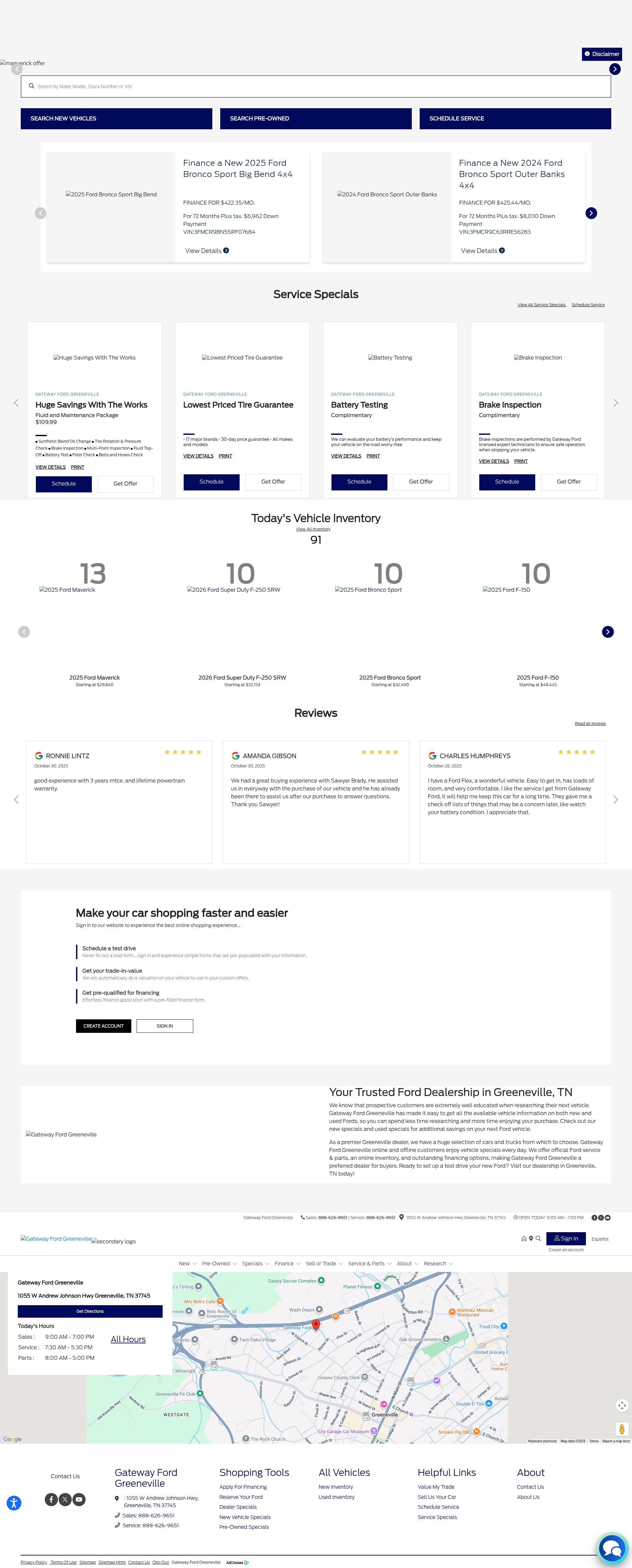 Screenshot of gatewayfordgreeneville.com