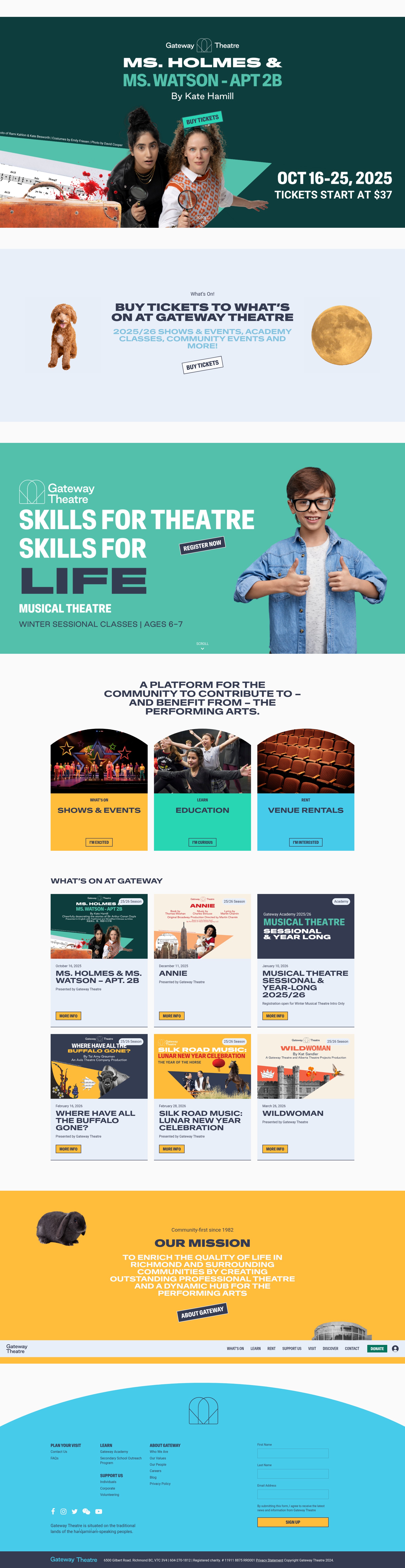 Screenshot of gatewaytheatre.com