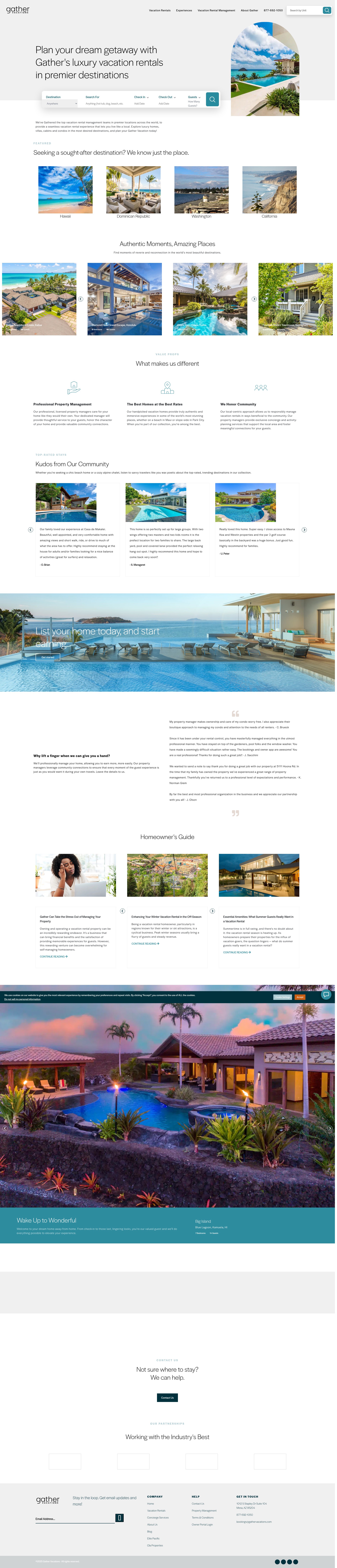 Screenshot of gathervacations.com