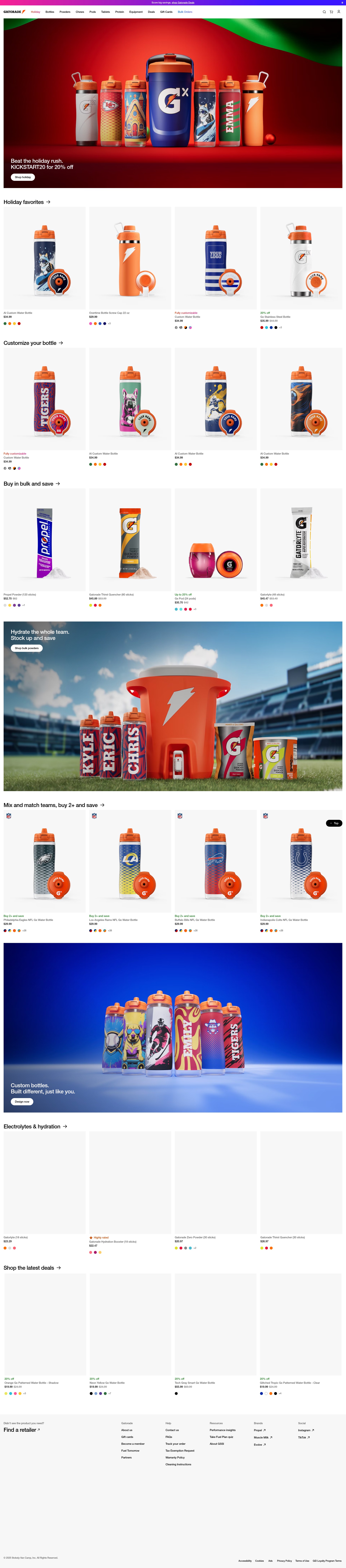 Screenshot of gatorade.com