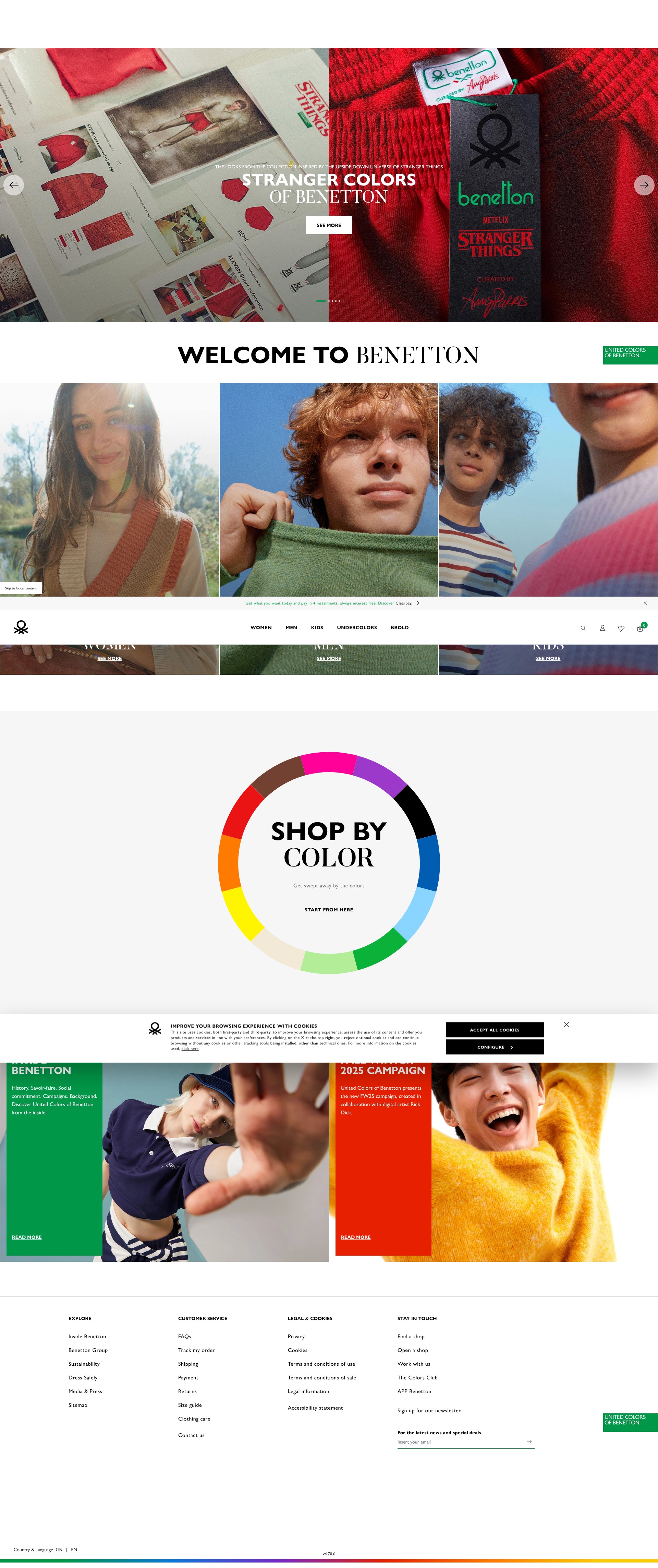 Screenshot of gb.benetton.com