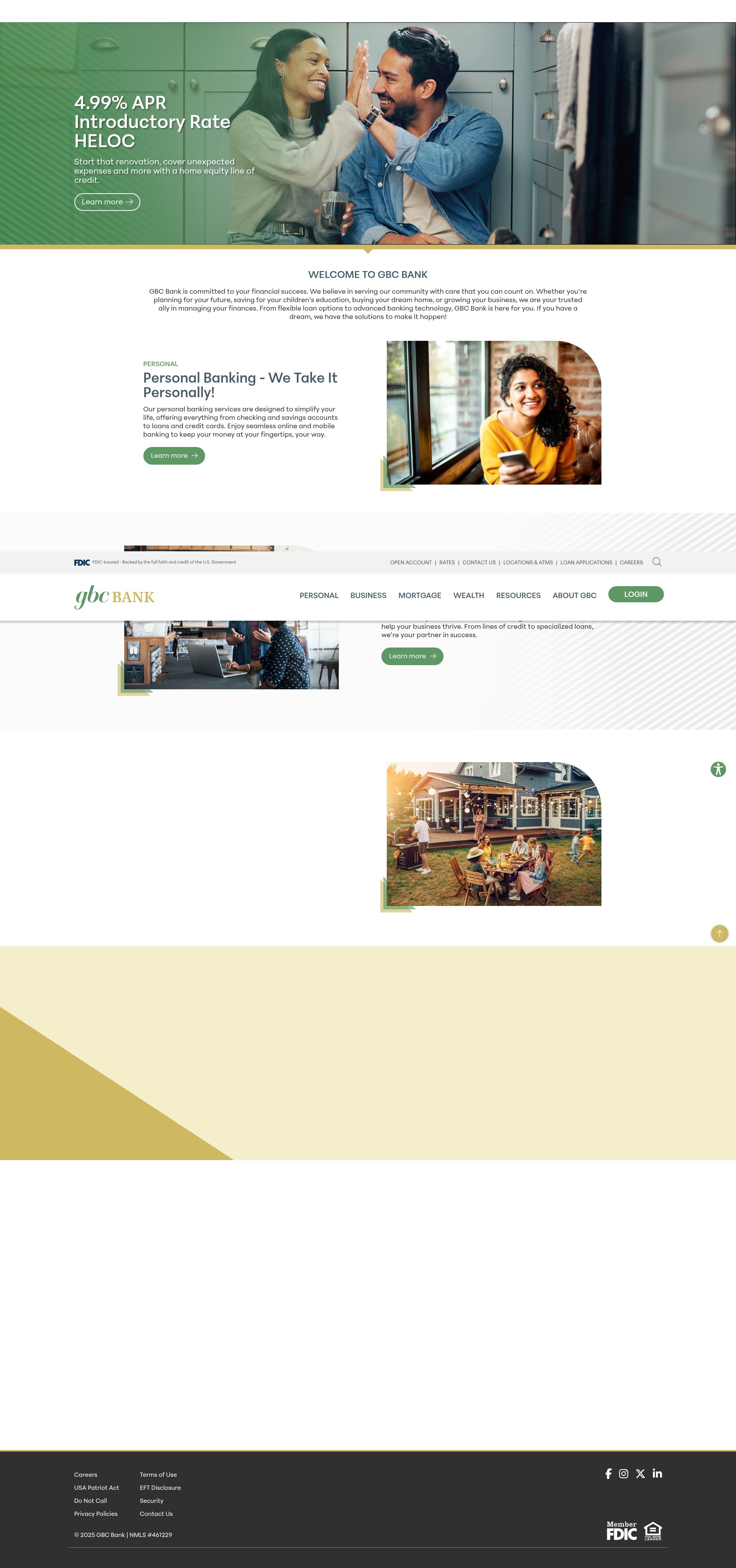 Screenshot of gbcbank.com