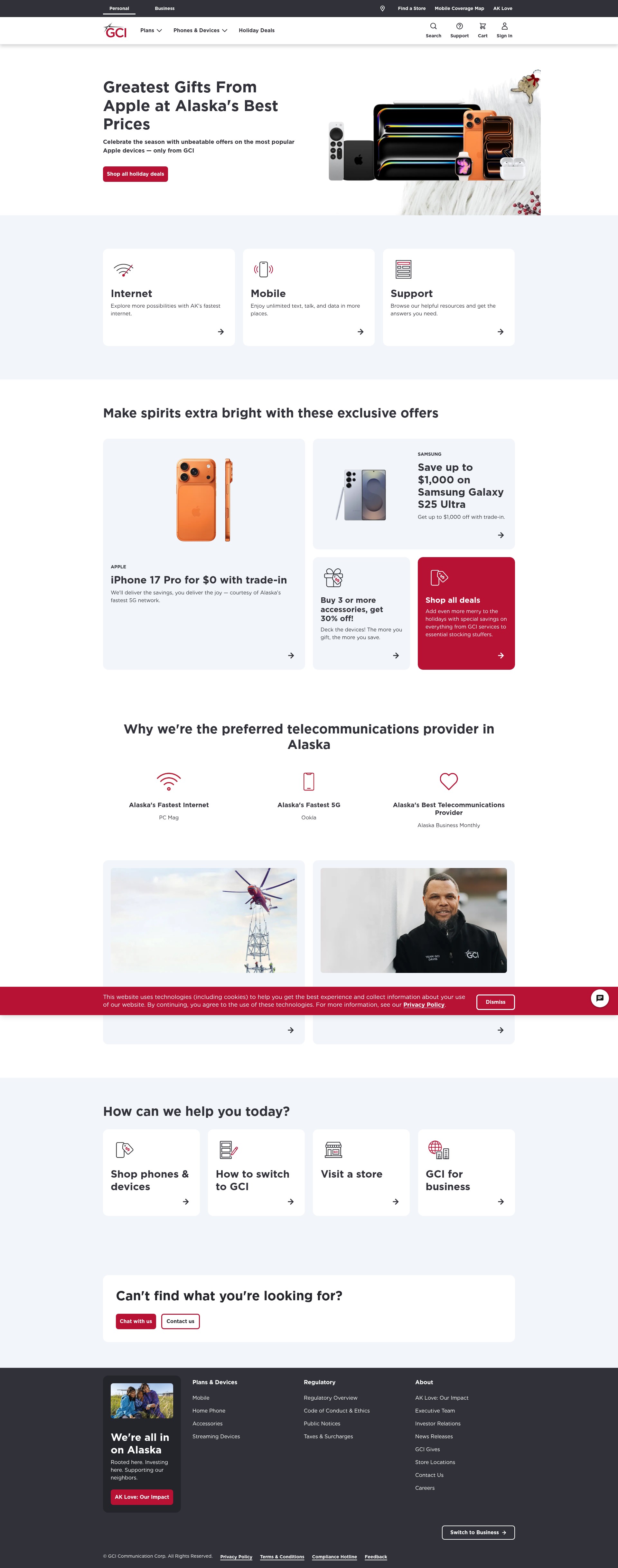 Screenshot of gci.com
