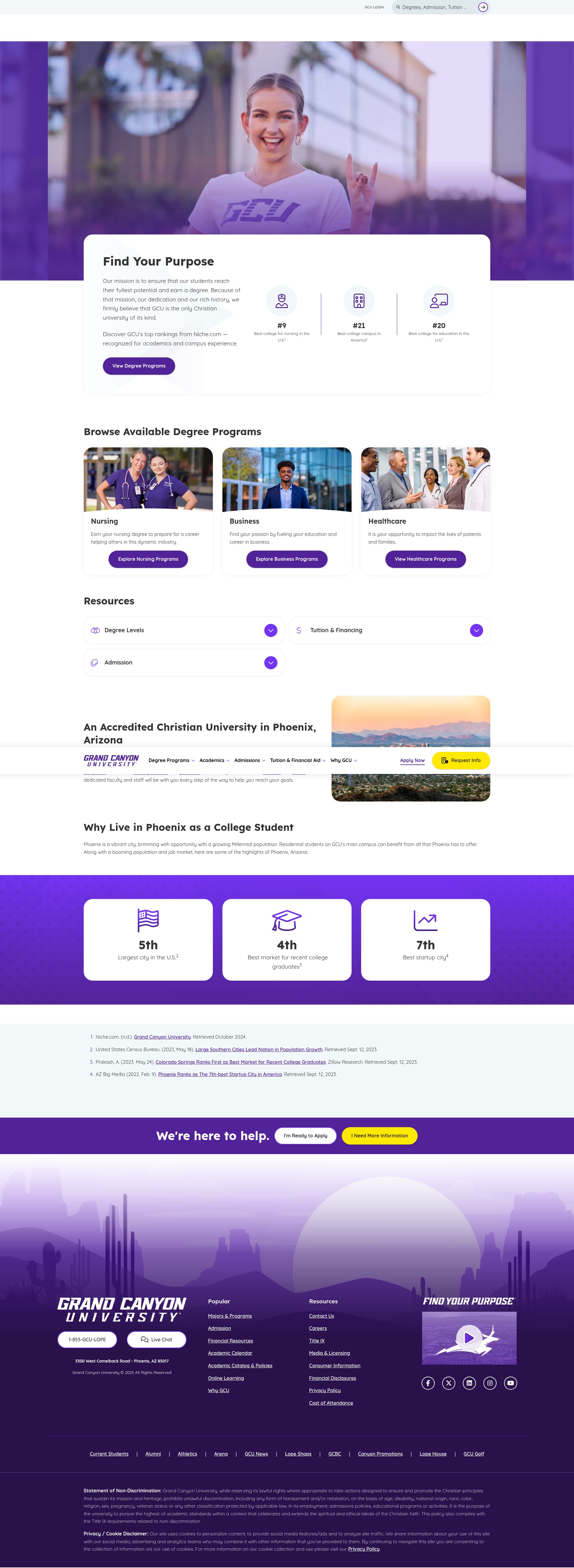 Screenshot of gcu.edu