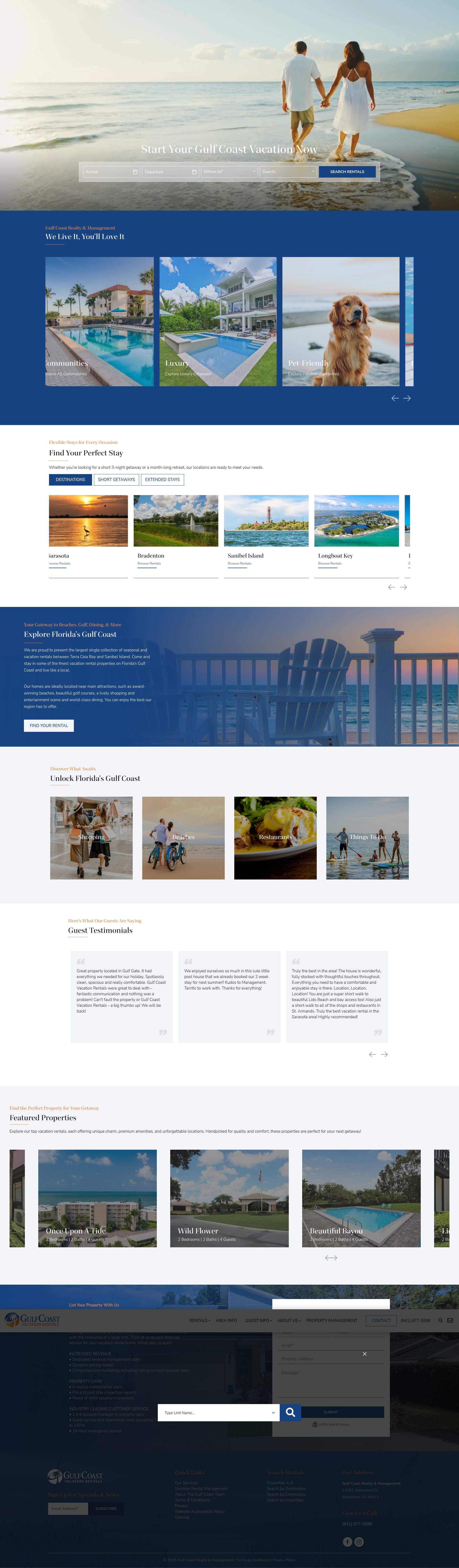 Screenshot of gcvacationrentals.com