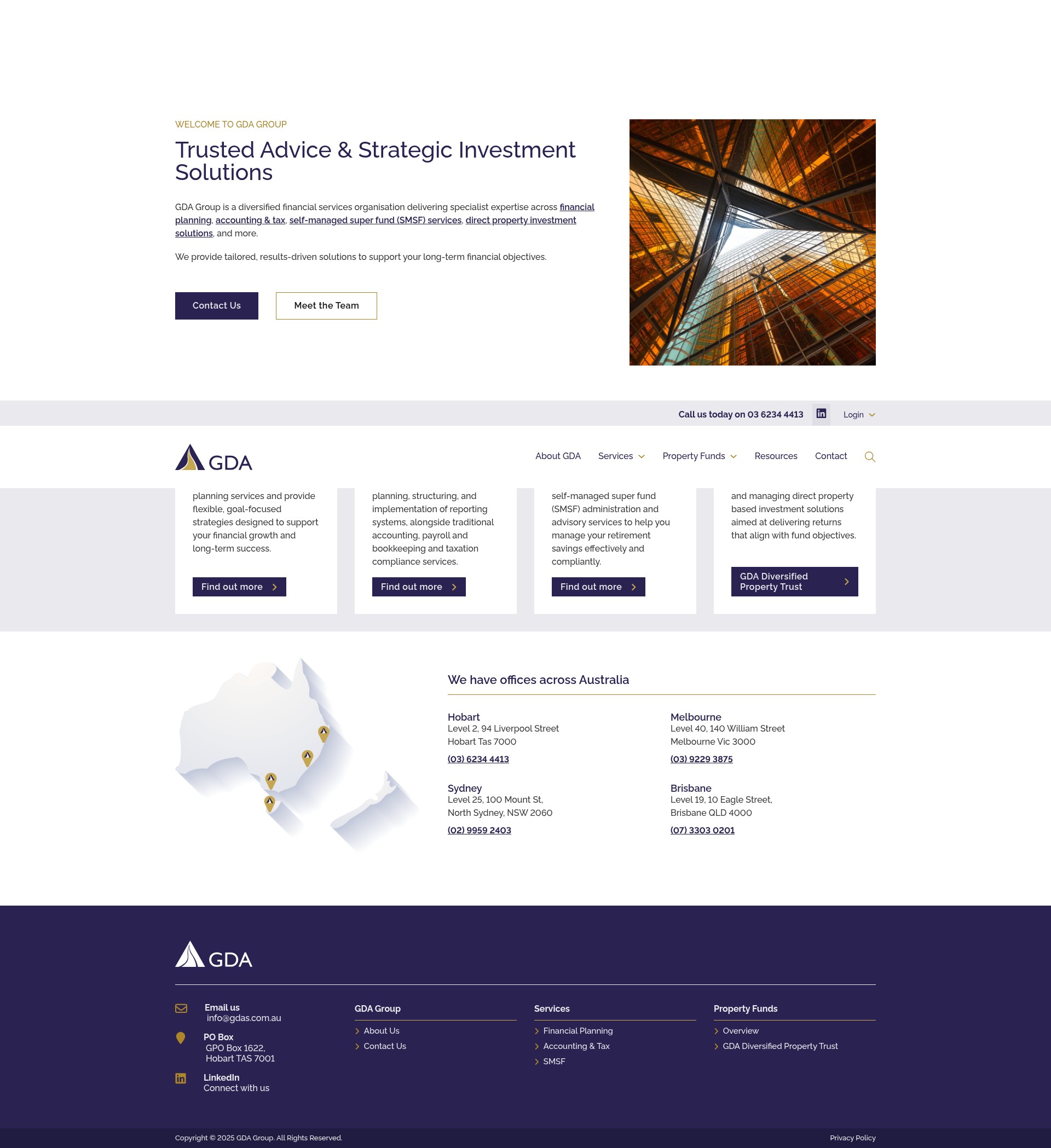 Screenshot of gdagroup.com.au