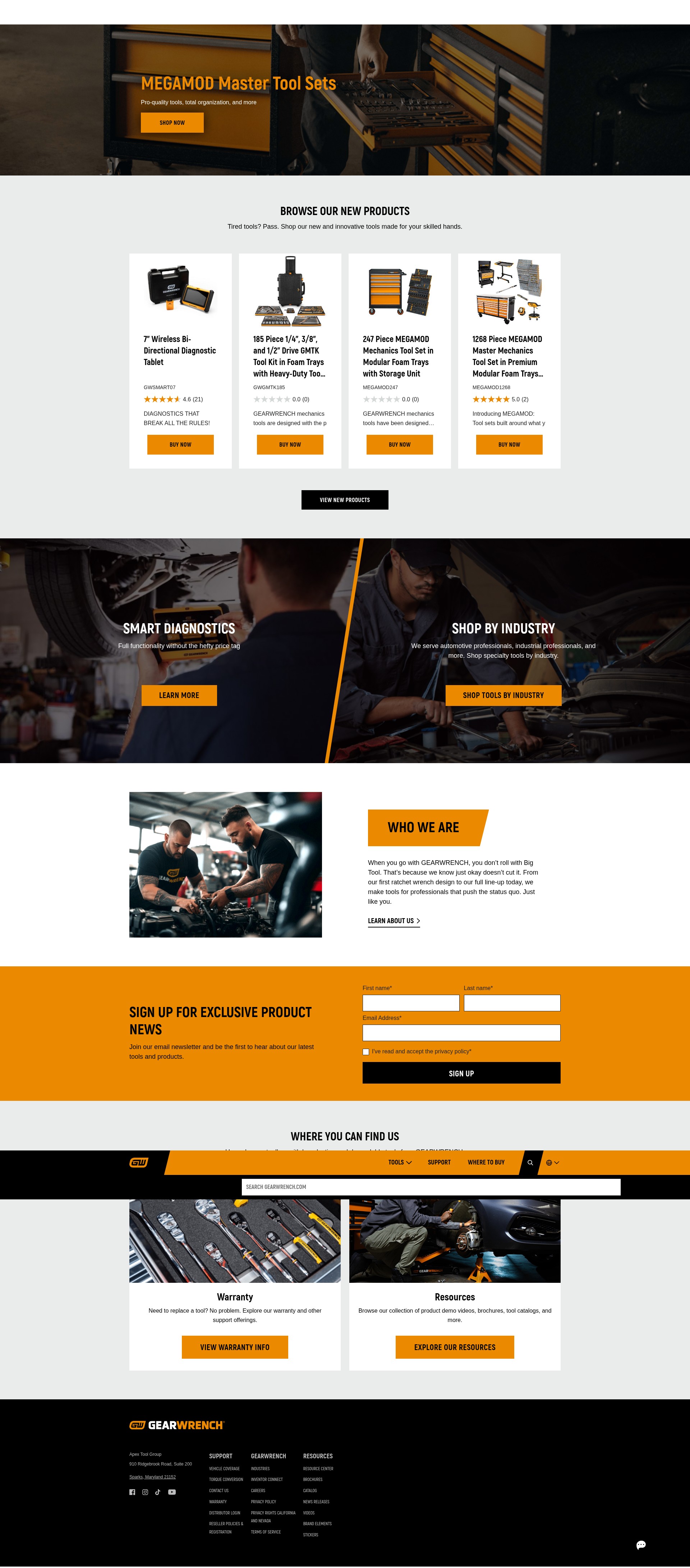 Screenshot of gearwrench.com