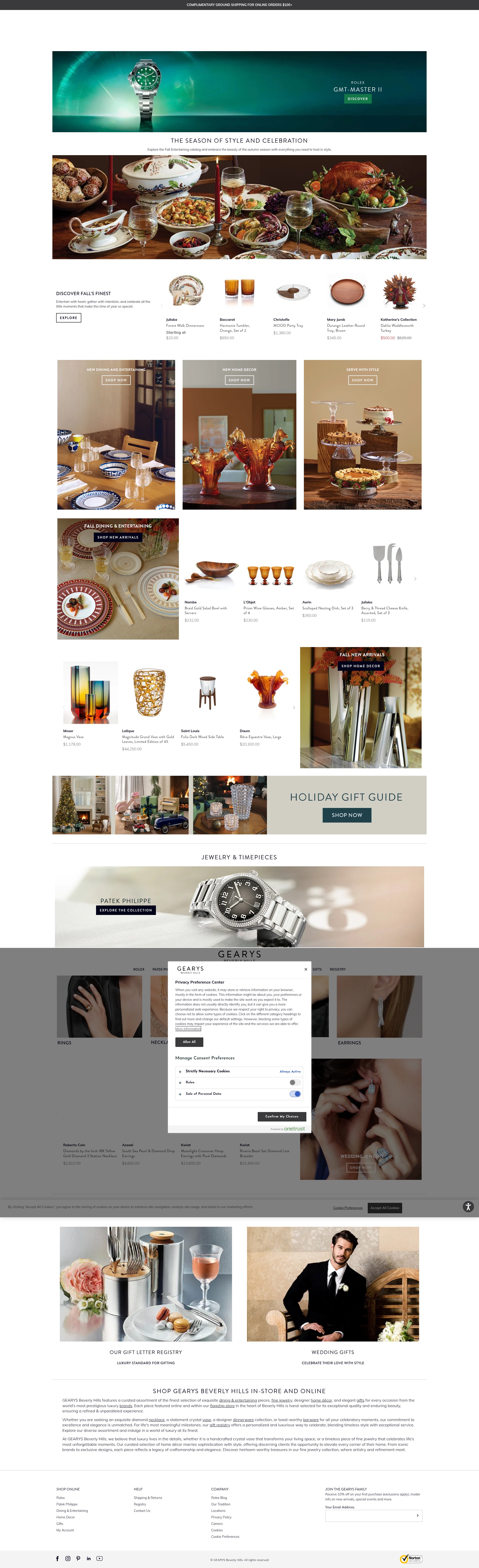 Screenshot of gearys.com