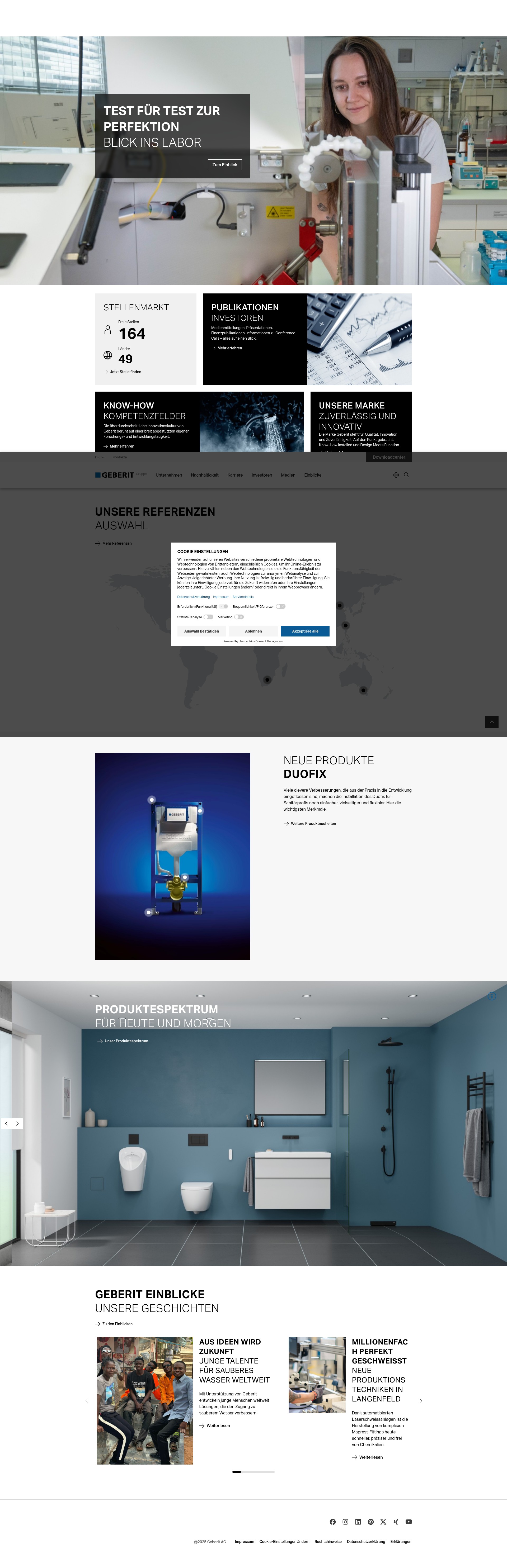 Screenshot of geberit.com
