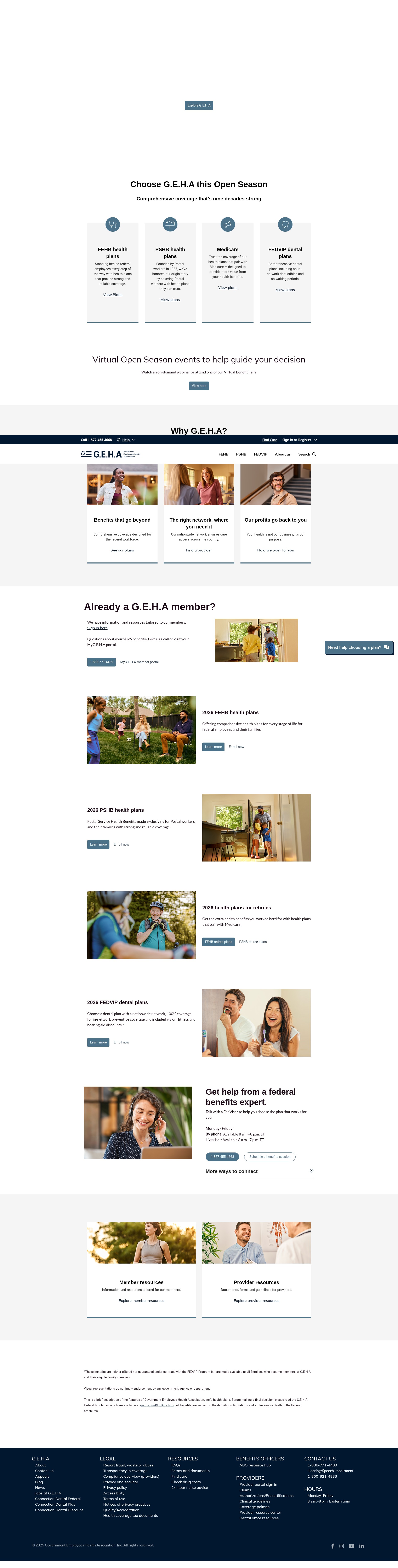 Screenshot of geha.com