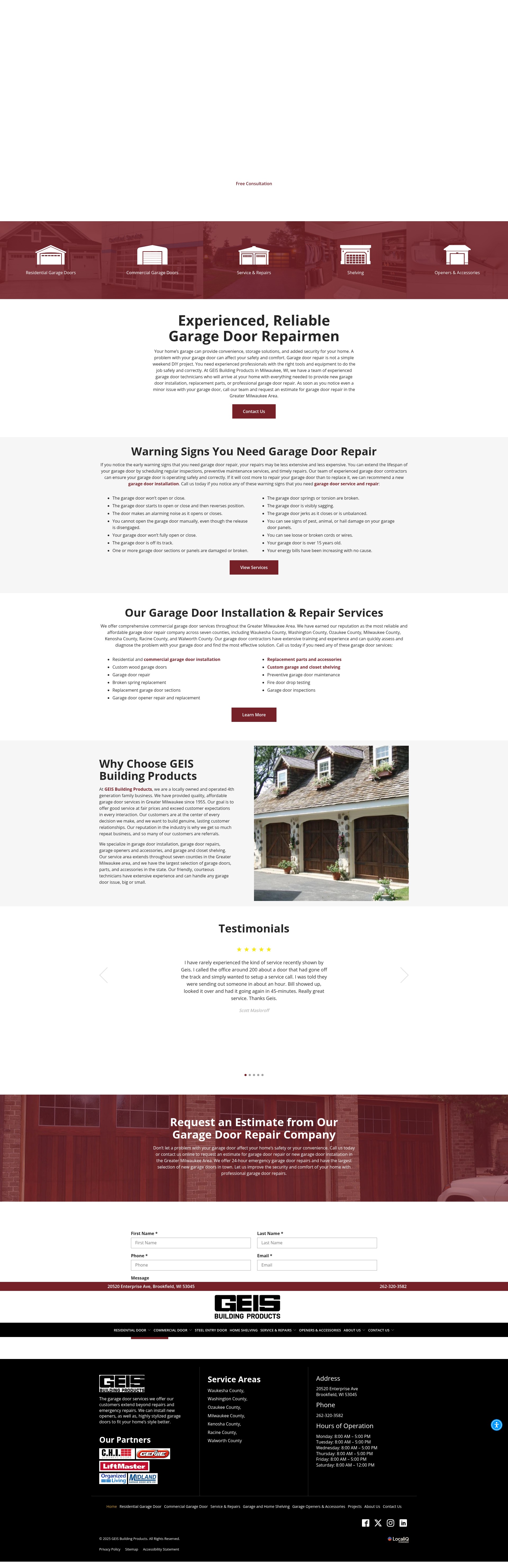 Screenshot of geisdoors.com