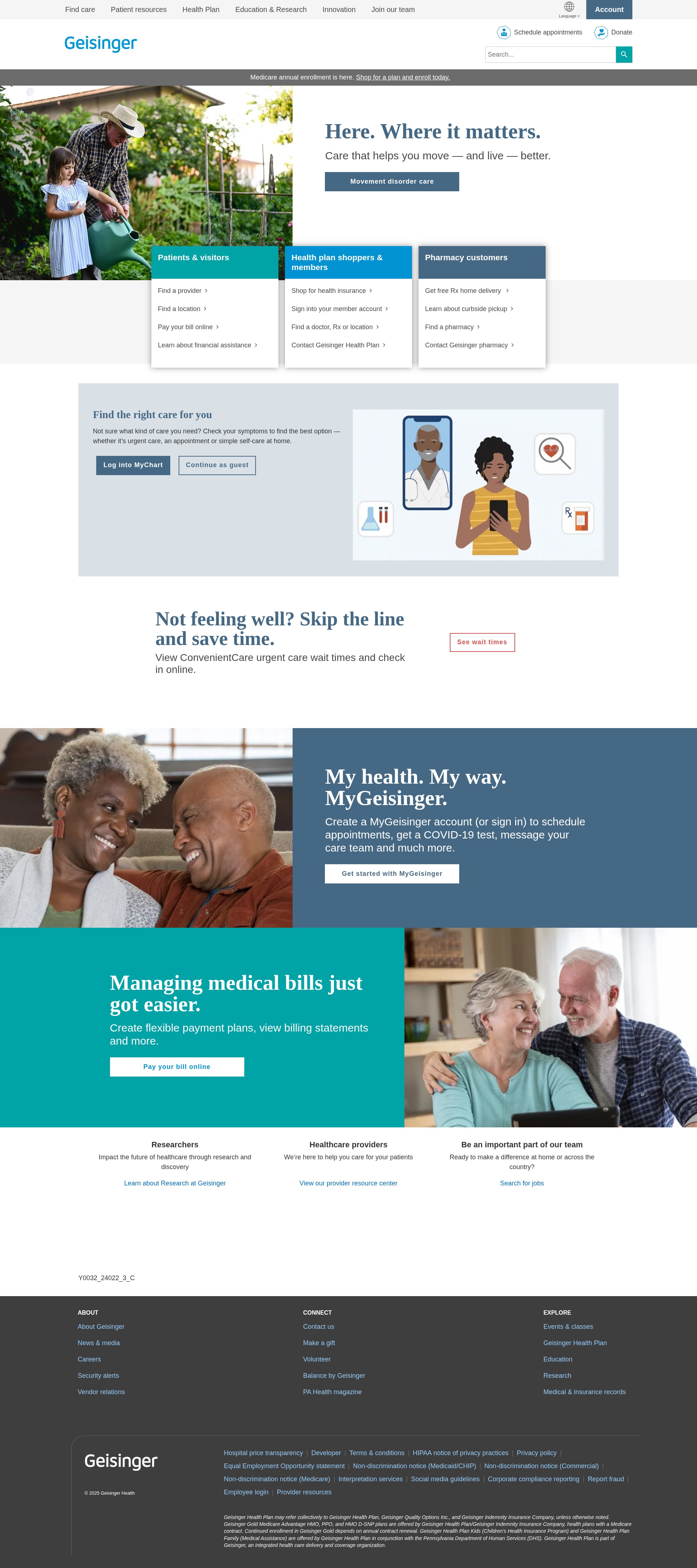 Screenshot of geisinger.org
