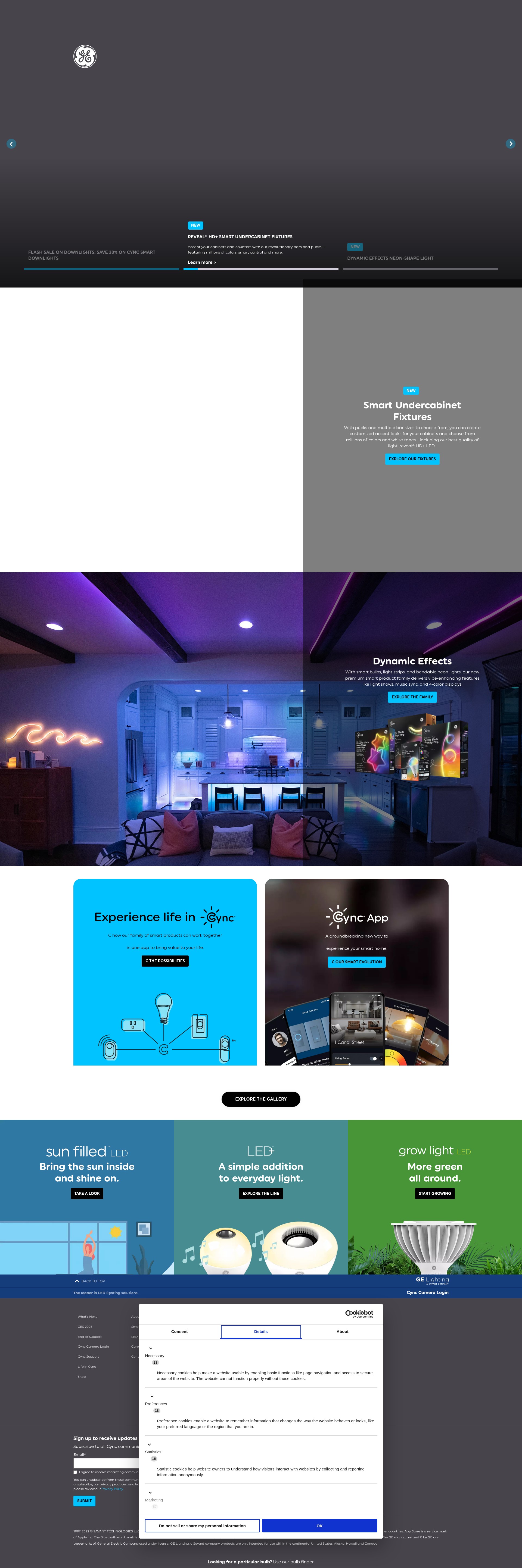 Screenshot of gelighting.com