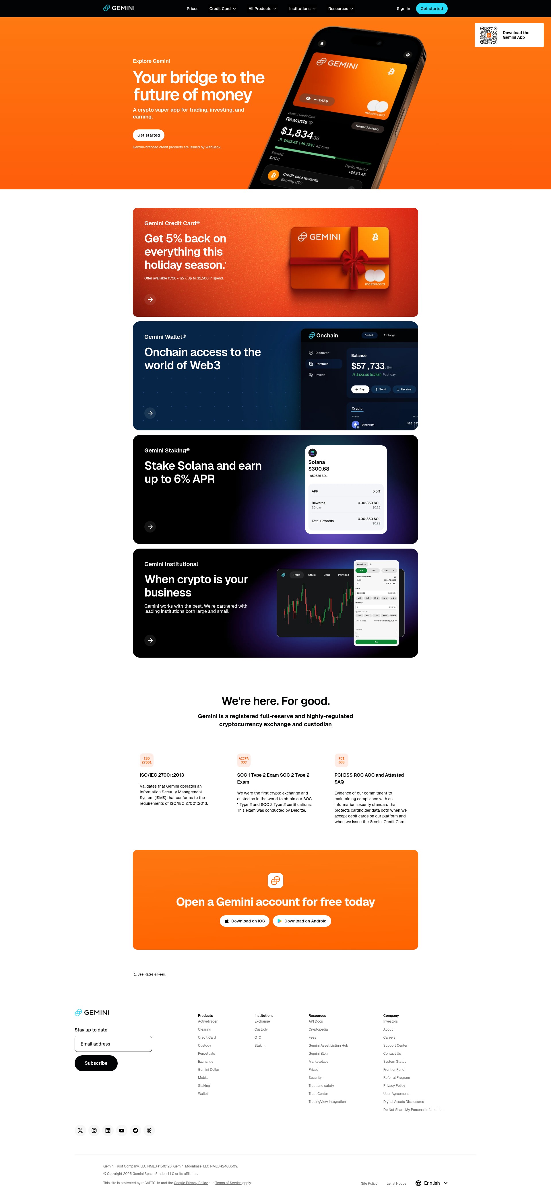 Screenshot of gemini.com
