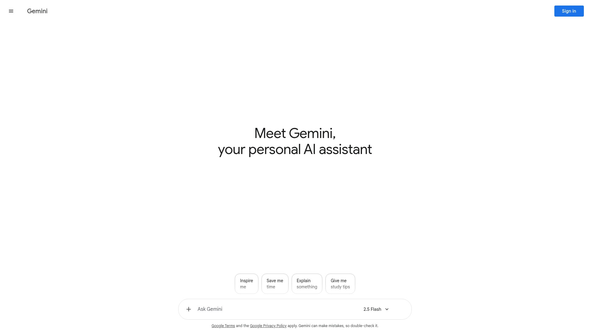 Screenshot of gemini.google.com